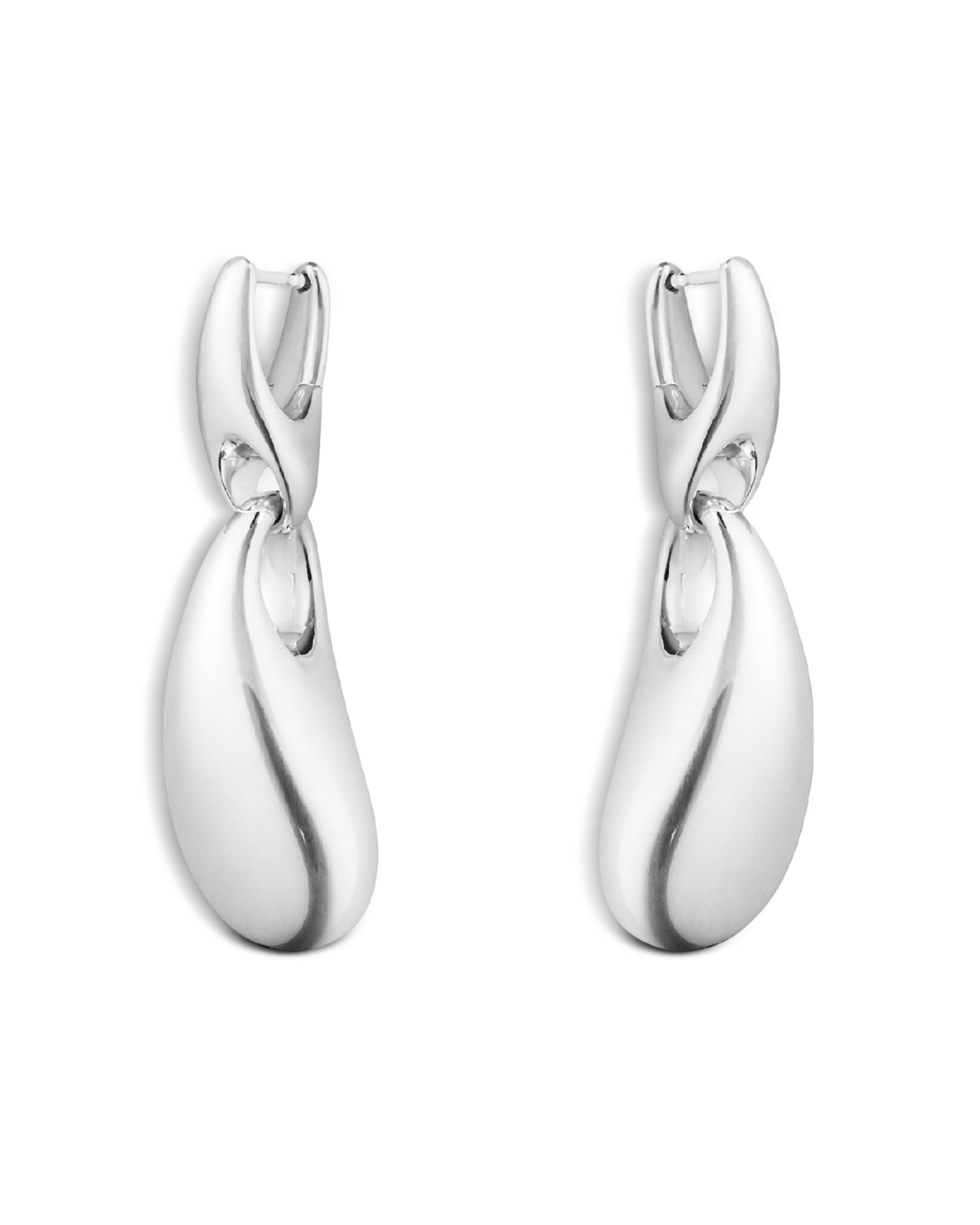 Sterling Silver Reflect Polished Link Drop Earrings