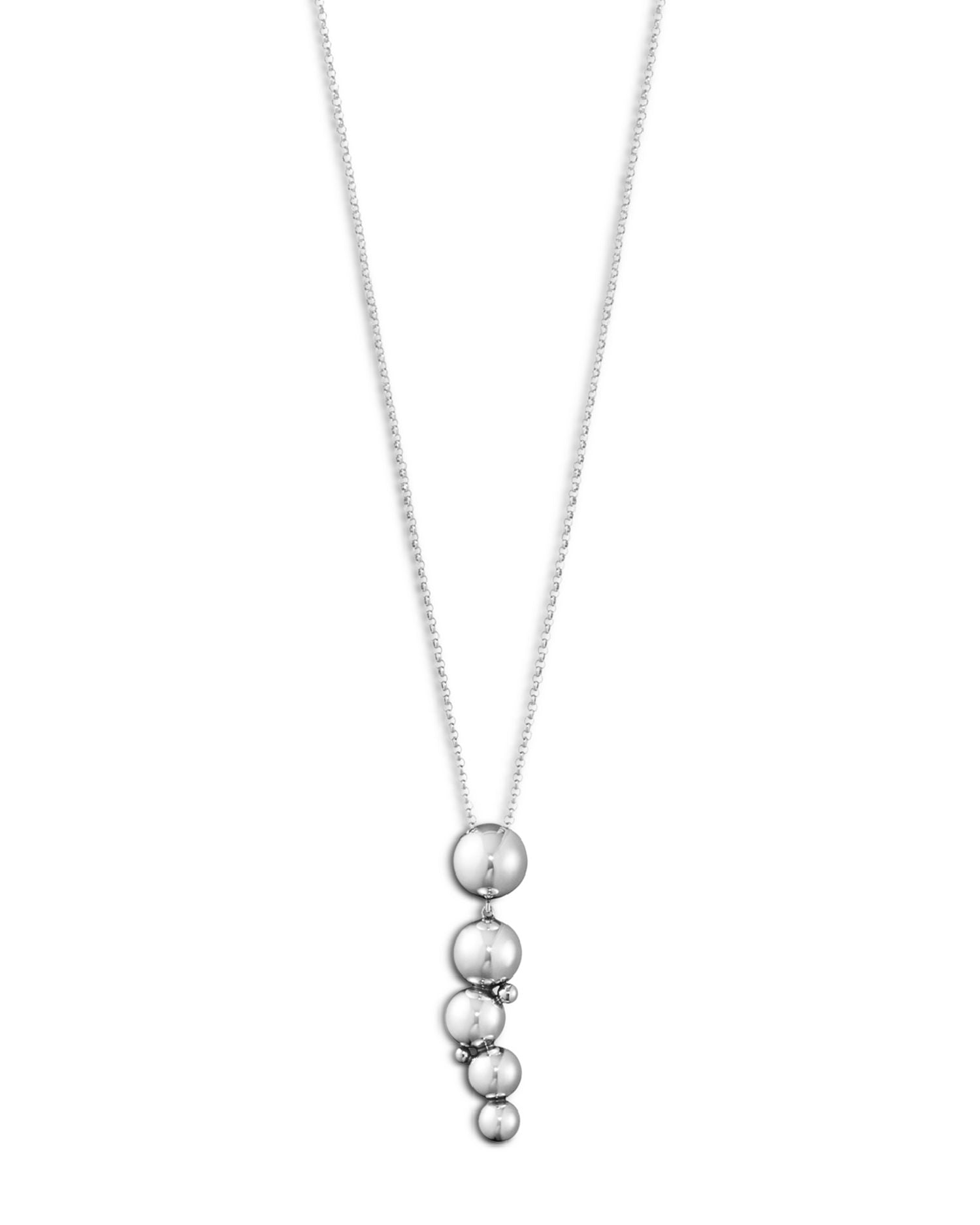 Sterling Silver Moonlight Grapes Linear Drop Pendant Necklace, 23.6'