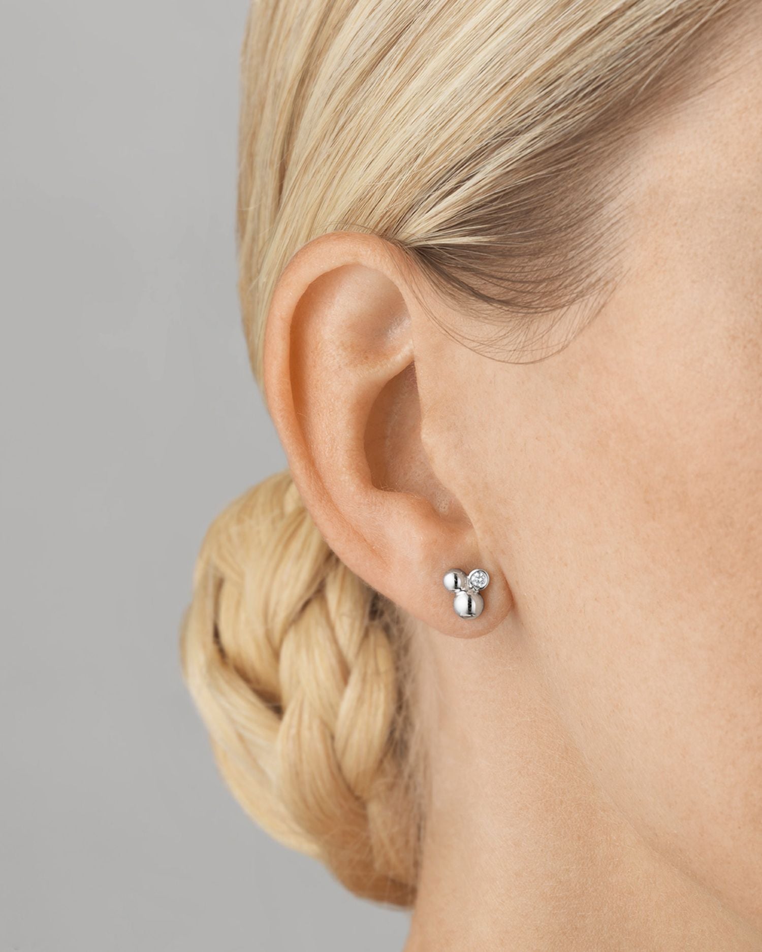 Sterling Silver Moonlight Grapes Diamond Bezel Ball Cluster Stud Earrings