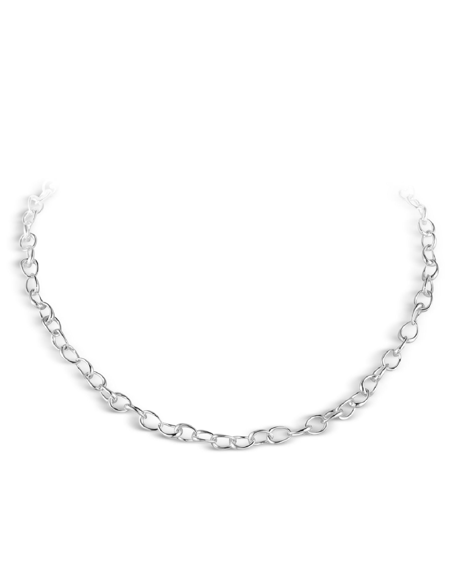 Sterling Silver Offspring Small Link Necklace, 17.72'