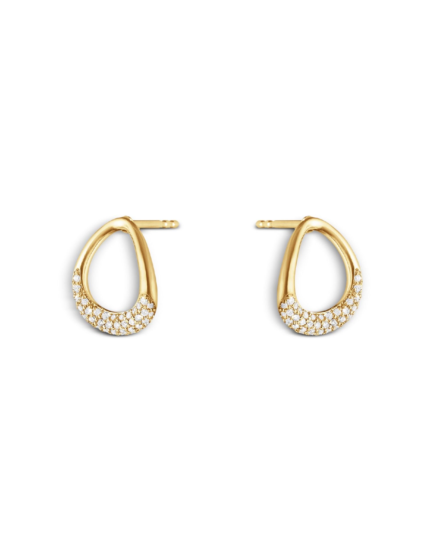 18K Yellow Gold Offspring Diamond Open Stud Earrings