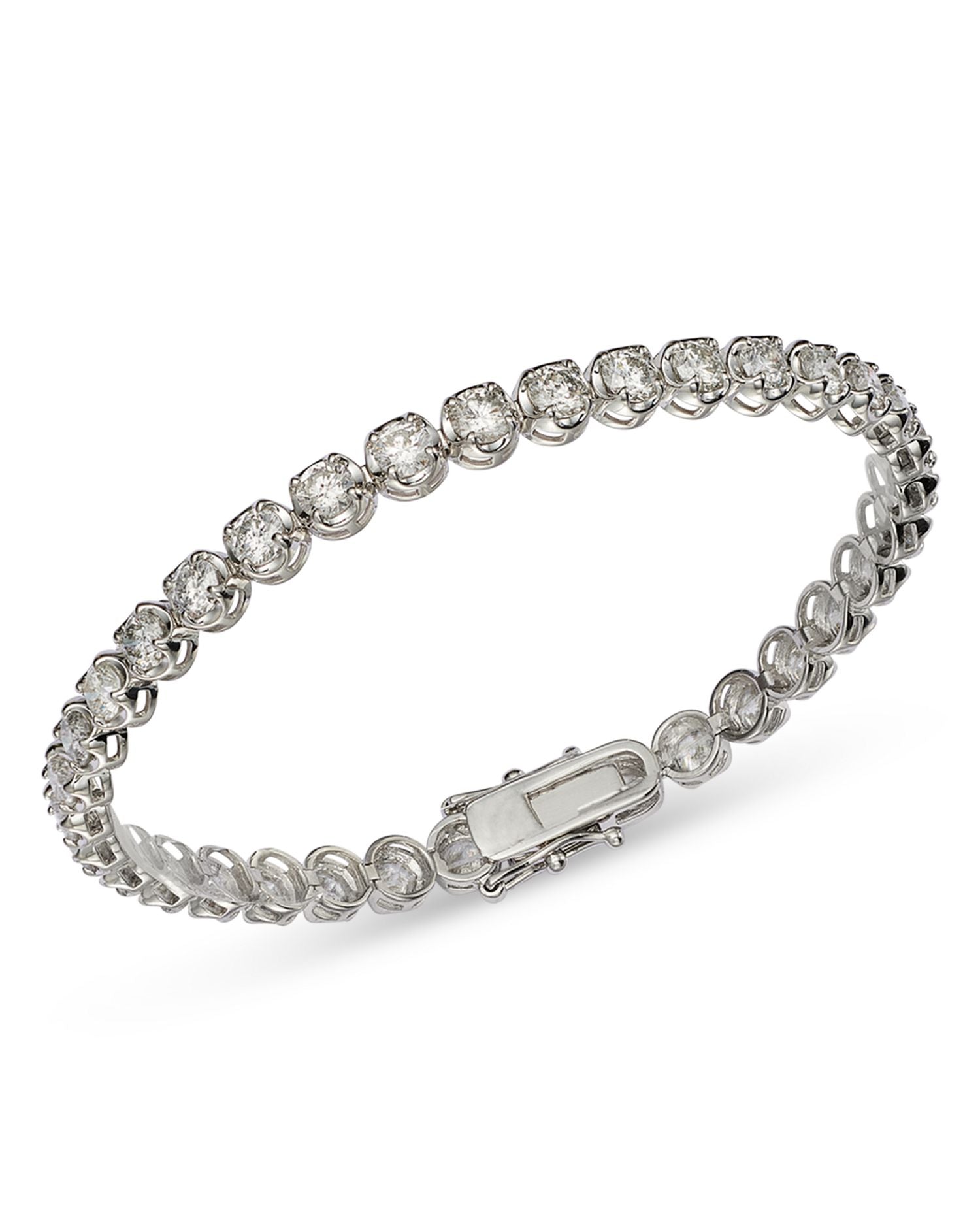 Diamond Crown Set Tennis Bracelet in 14K White Gold, 7.0 ct. t.w.