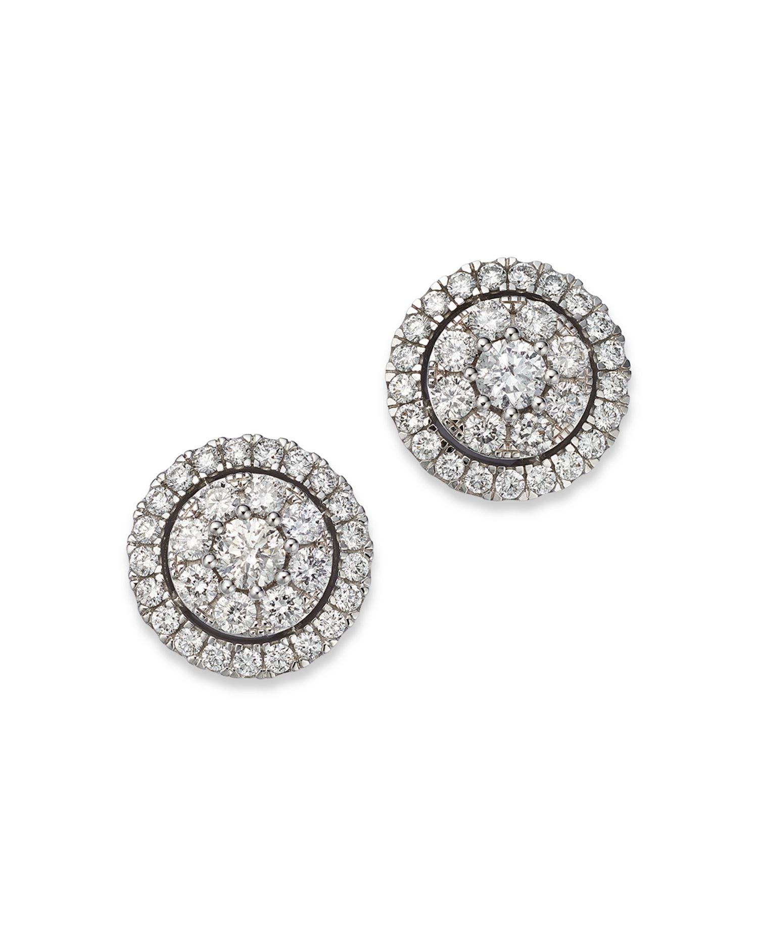 Diamond Cluster Stud Earrings in 14K White Gold, 2.50 ct. t.w. - Exclusive