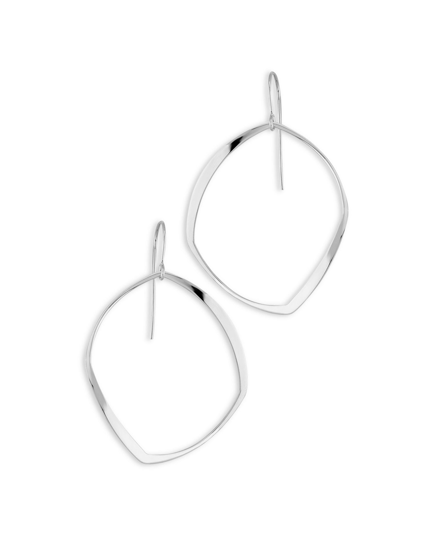 Abstract Oval Open Drop Earrings in Sterling Silver - Exclusive