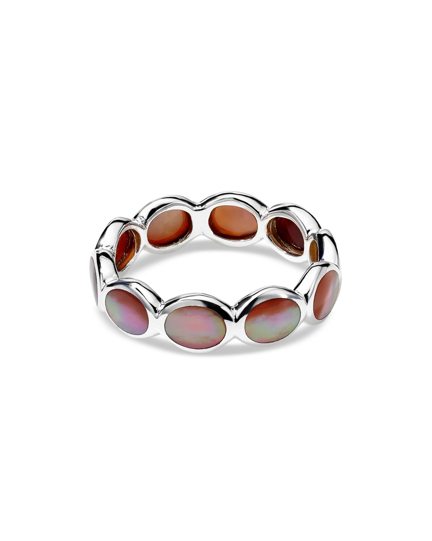 Sterling Silver Rock Candy Brown Shell Ring