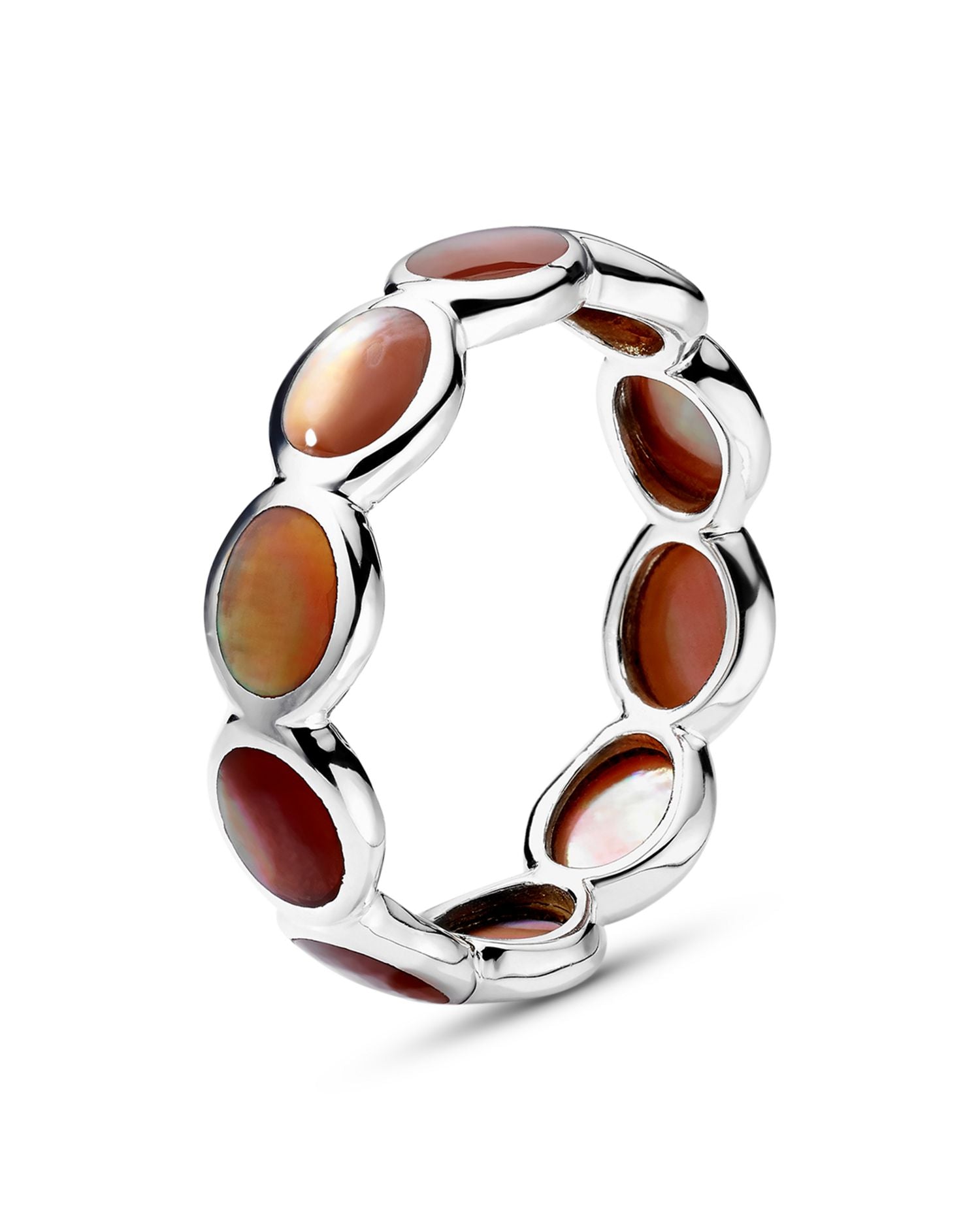 Sterling Silver Rock Candy Brown Shell Ring