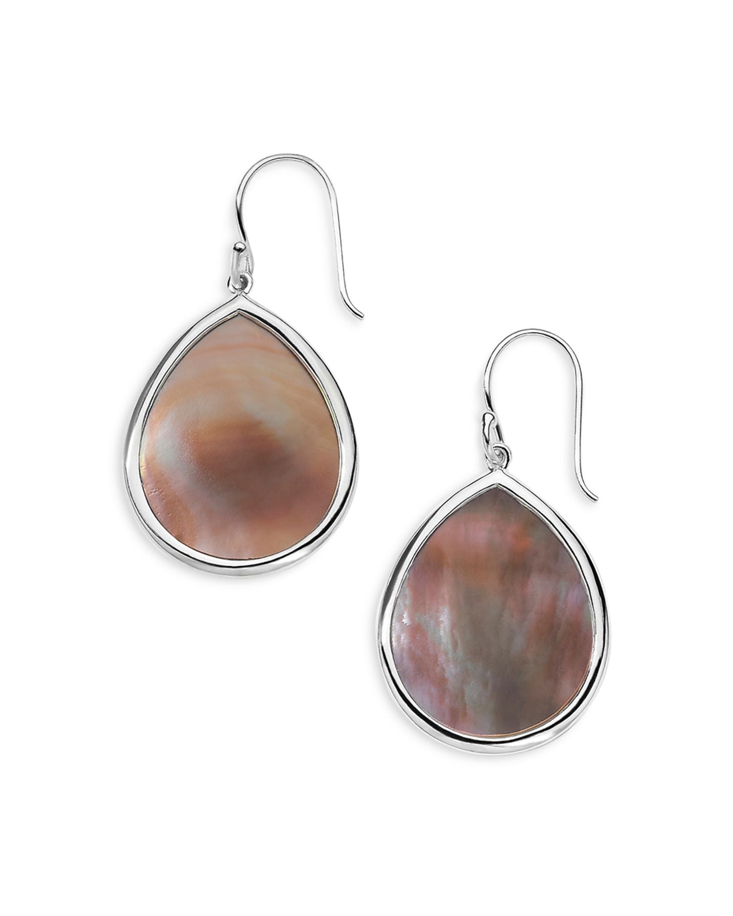 Sterling Silver Rock Candy Brown Shell Drop Earrings