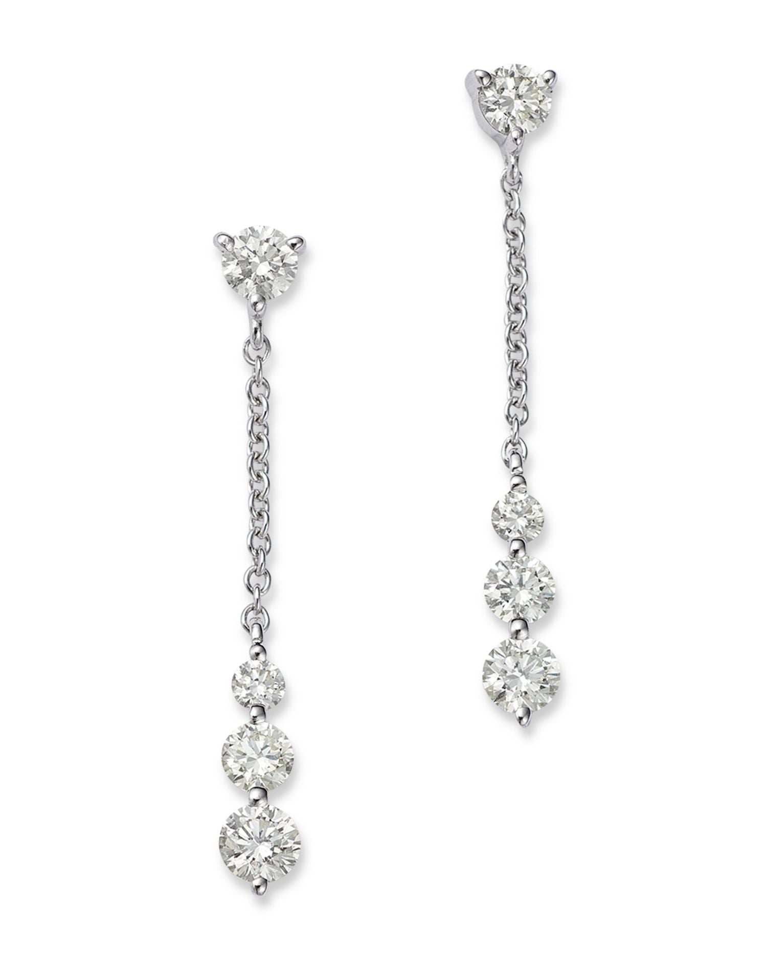Diamond Linear Drop Earrings in 14K White Gold, 0.45 ct. t.w. - Exclusive