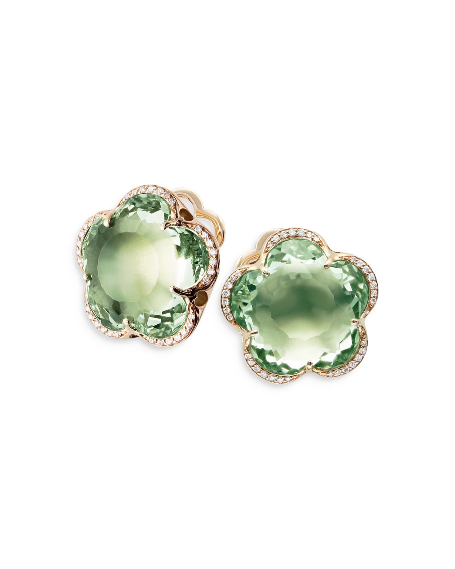 18K Rose Gold Bon Ton Prasiolite & Diamond Dolce Vita Stud Earrings