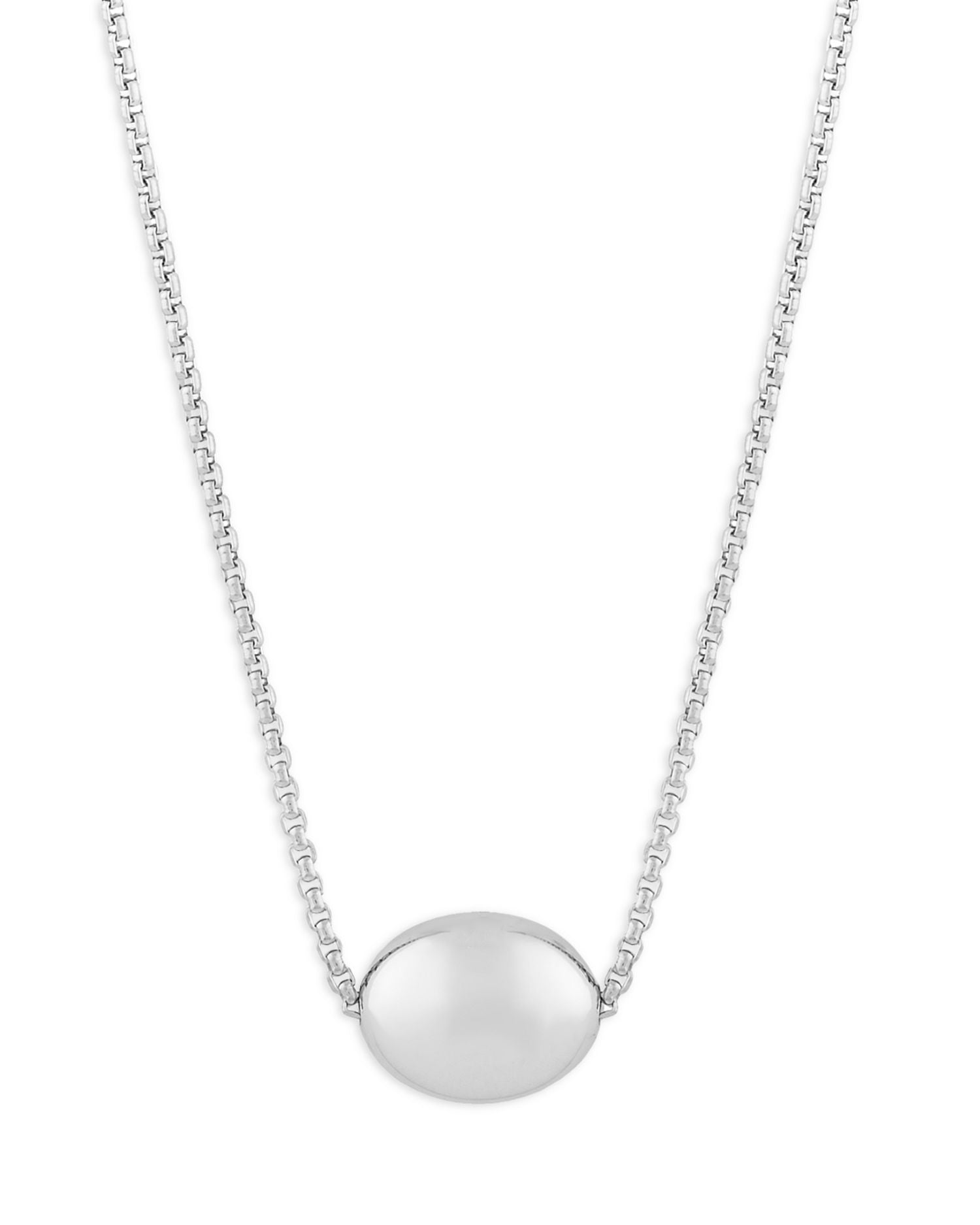 Polished Bean Pendant Necklace in Sterling Silver, 18' - Exclusive