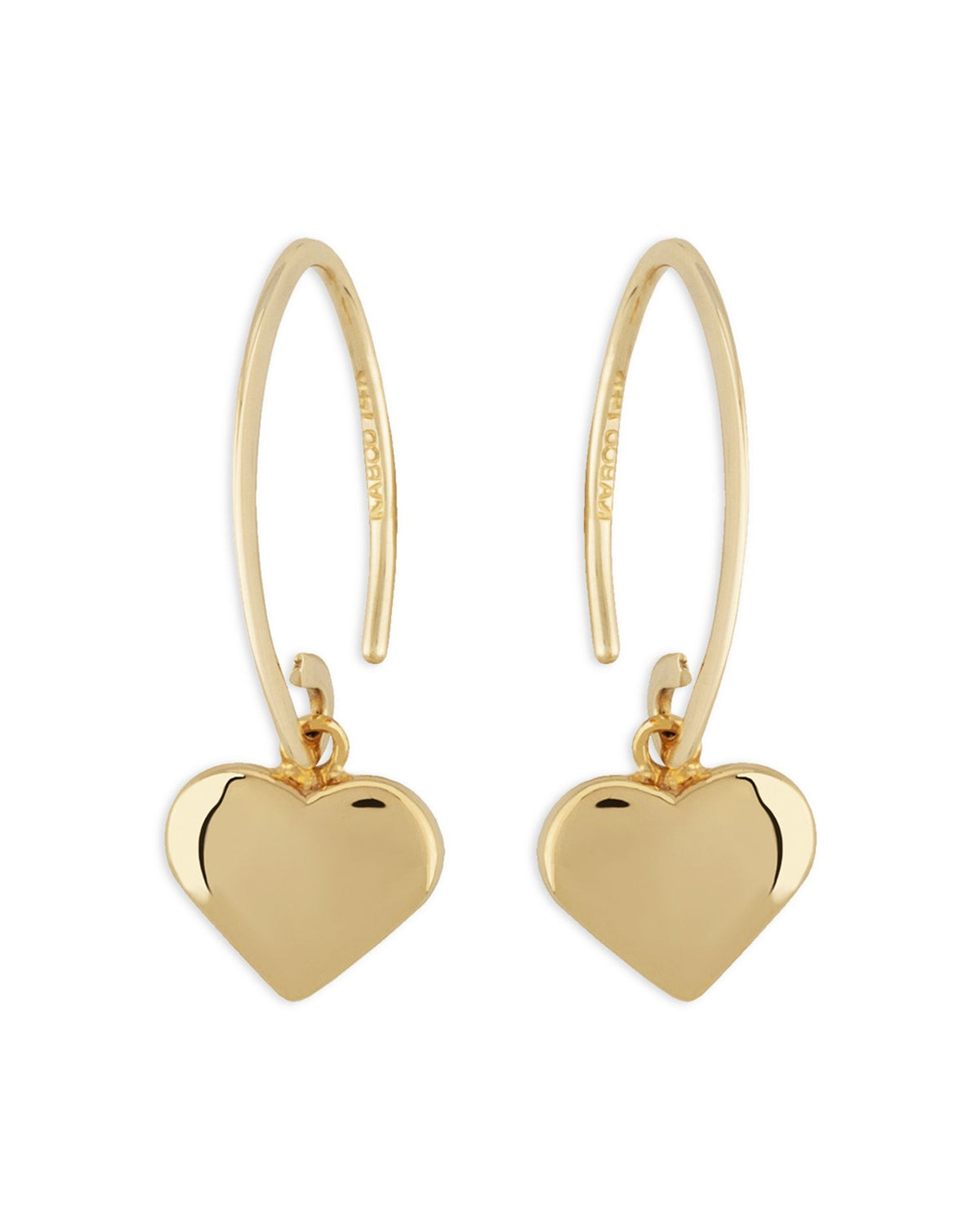 Heart Dangle Drop Earrings in 14K Yellow Gold - Exclusive