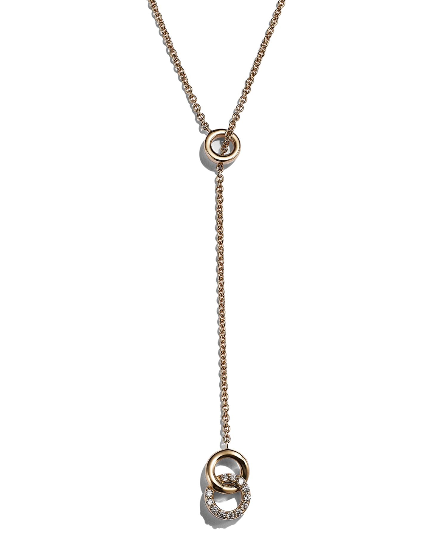 Diamond Double O Y Necklace in 14K Yellow Gold, 0.20 ct. t.w. - 150th Anniversary Exclusive