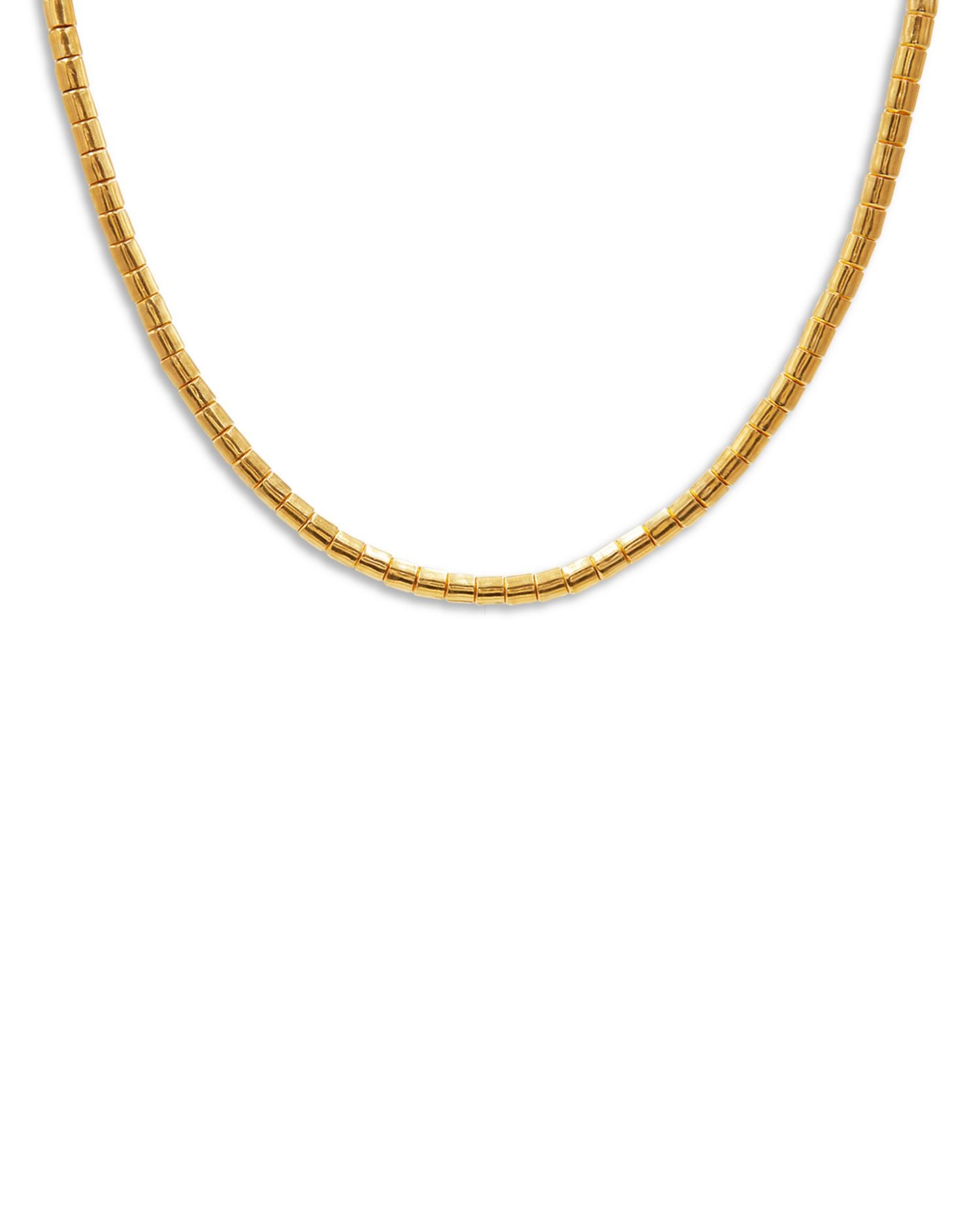 24K Yellow Gold Vertigo Diamond Accented Segmented Chain Necklace, 16-18'