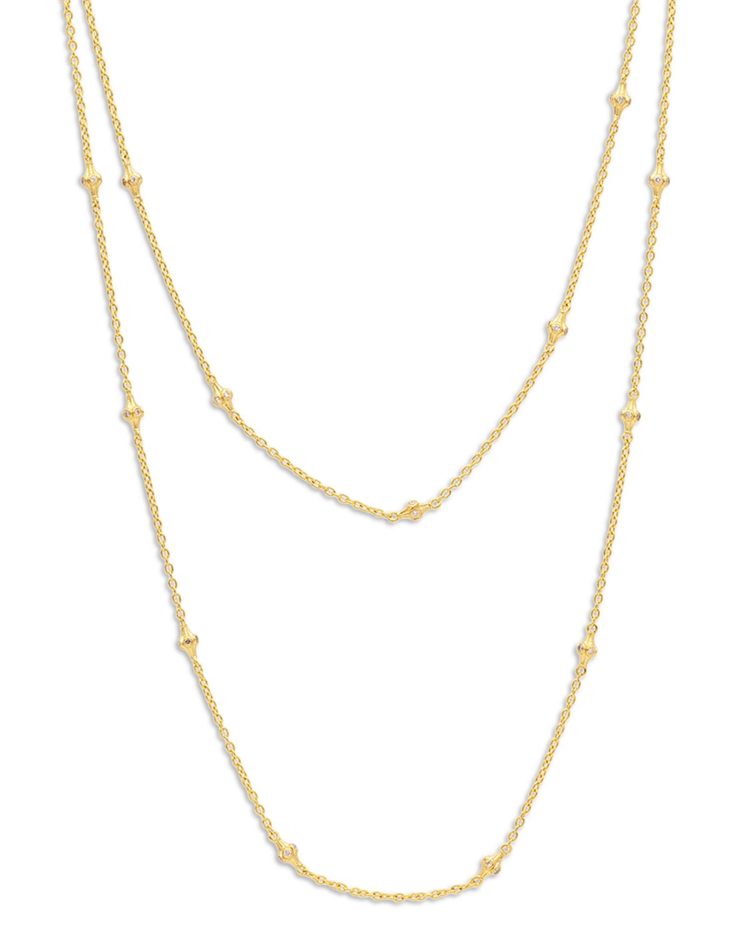 22K Yellow Gold Spell Diamond Statement Necklace, 36'