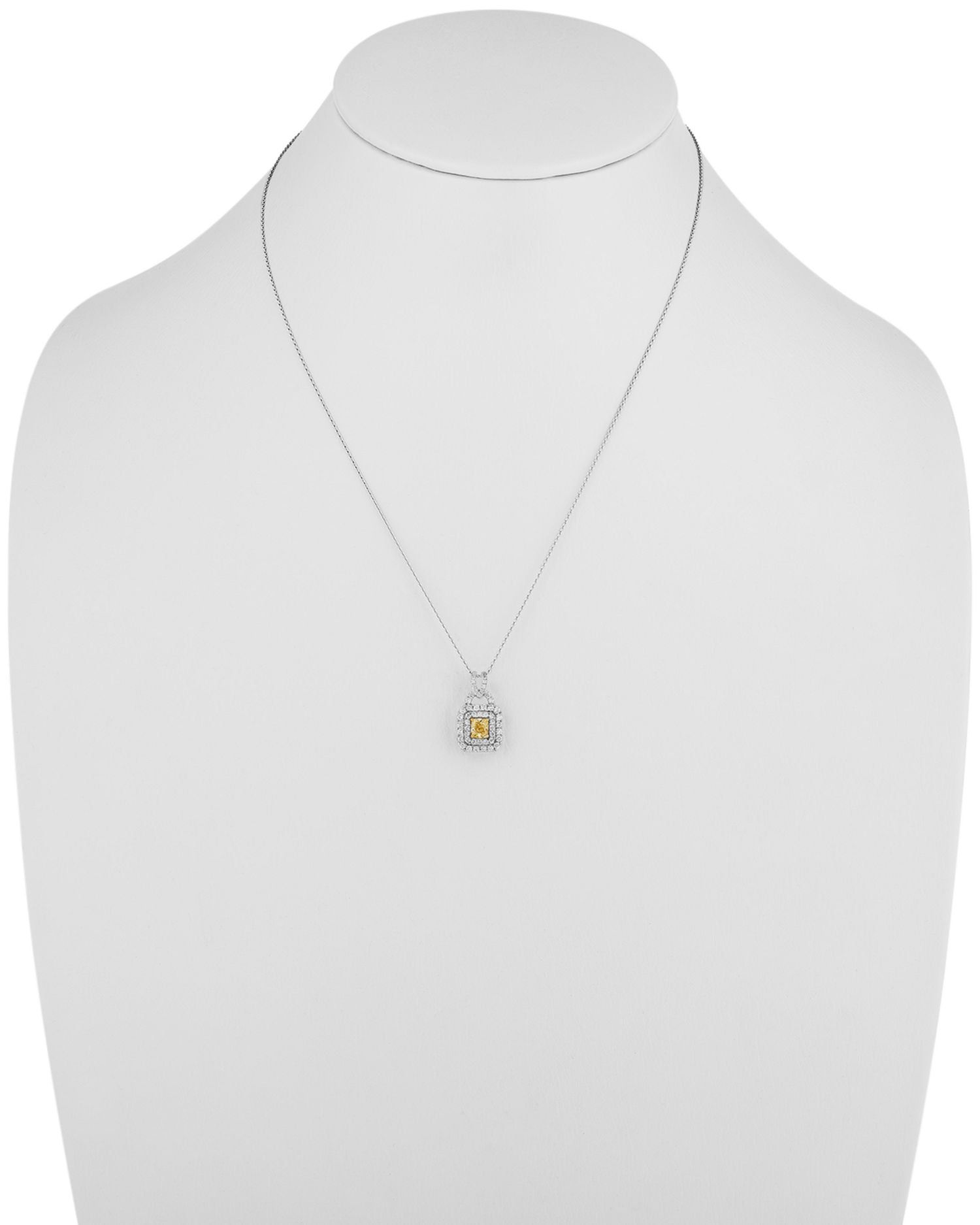 White & Yellow Diamond Pendant Necklace in 14K White & Yellow Gold, 1.0 ct. t.w. - Exclusive