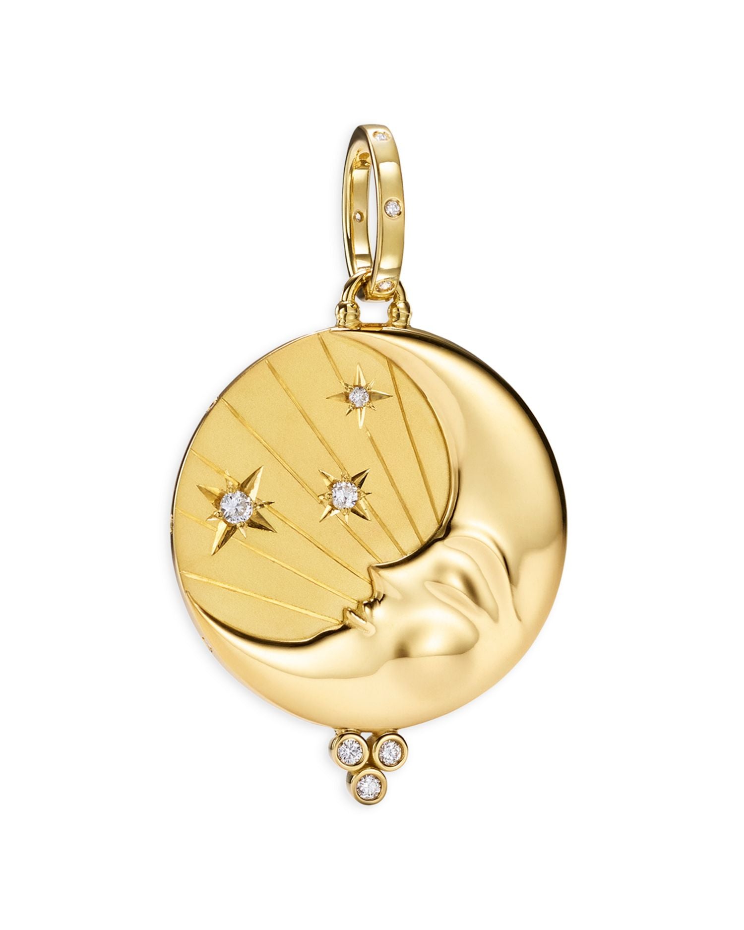 18K Yellow Gold Celestial Diamond Luna Pendant