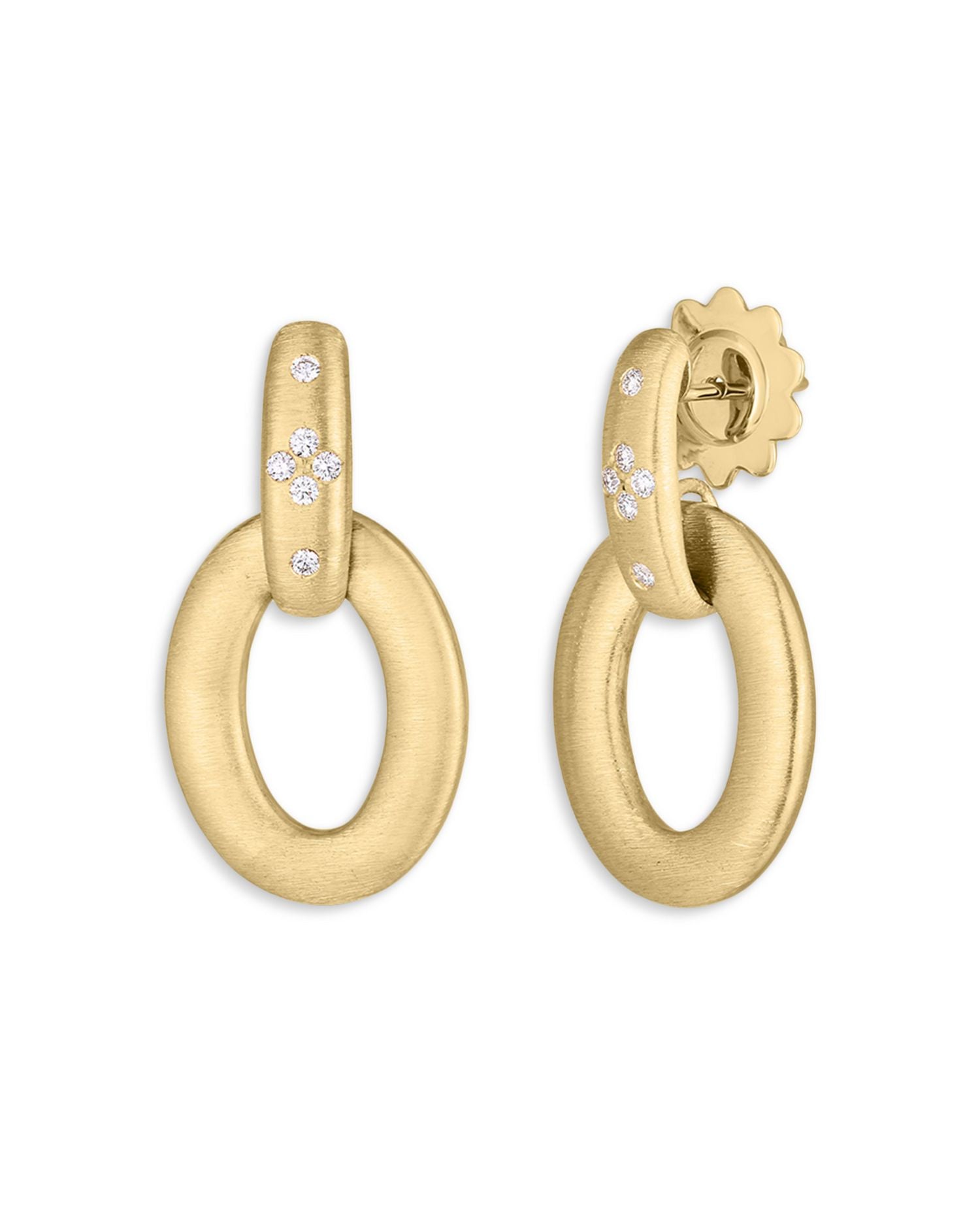 18K Yellow Gold Duchessa Diamond Doorknocker Drop Earrings