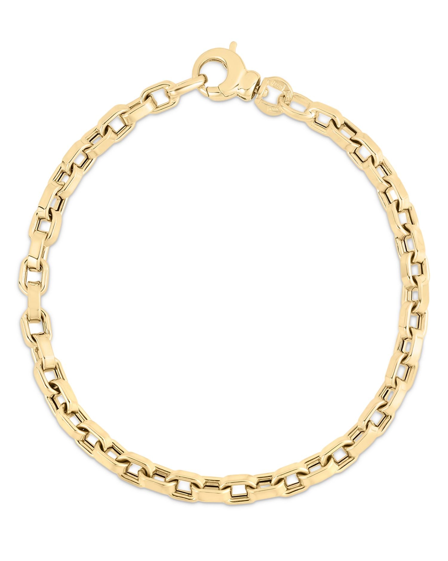 18K Yellow Gold Designer Gold Heavy Box Link Chain Bracelet