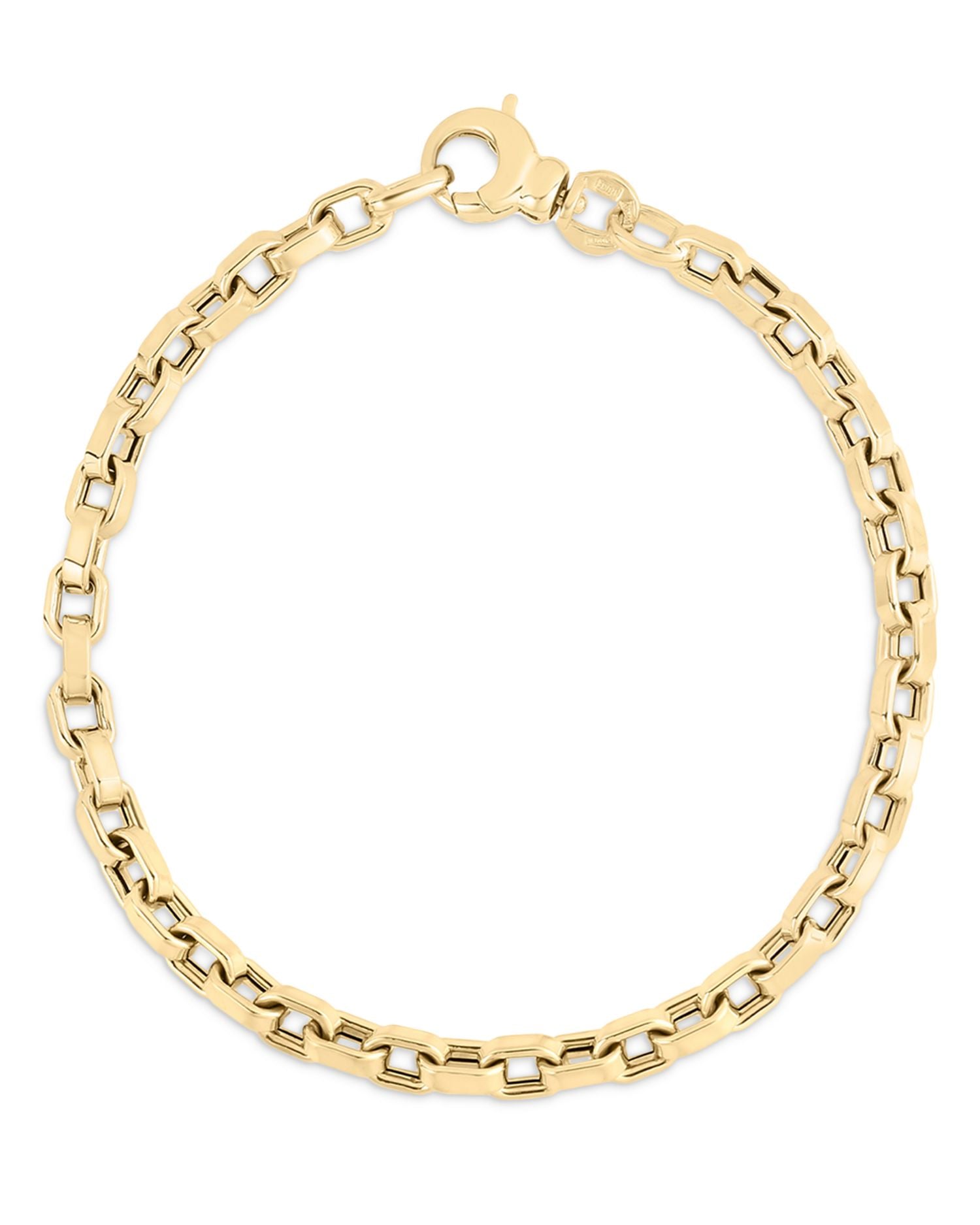 18K Yellow Gold Designer Gold Heavy Box Link Chain Bracelet