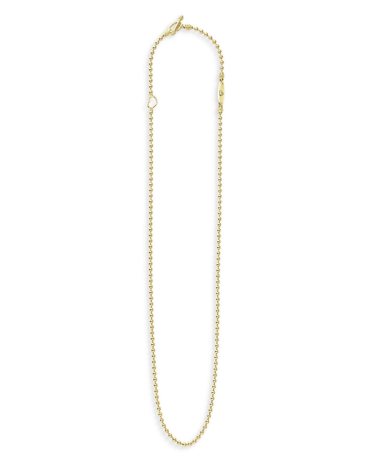 18K Yellow Gold Signature Caviar Beaded Toggle Necklace, 18-20"
