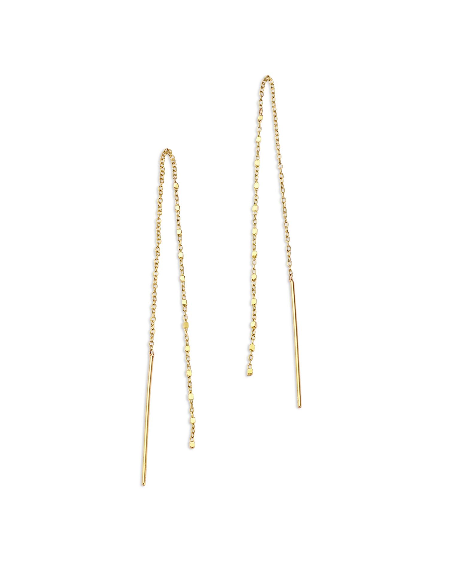 14K Yellow Gold Simple Gold Threader Earrings