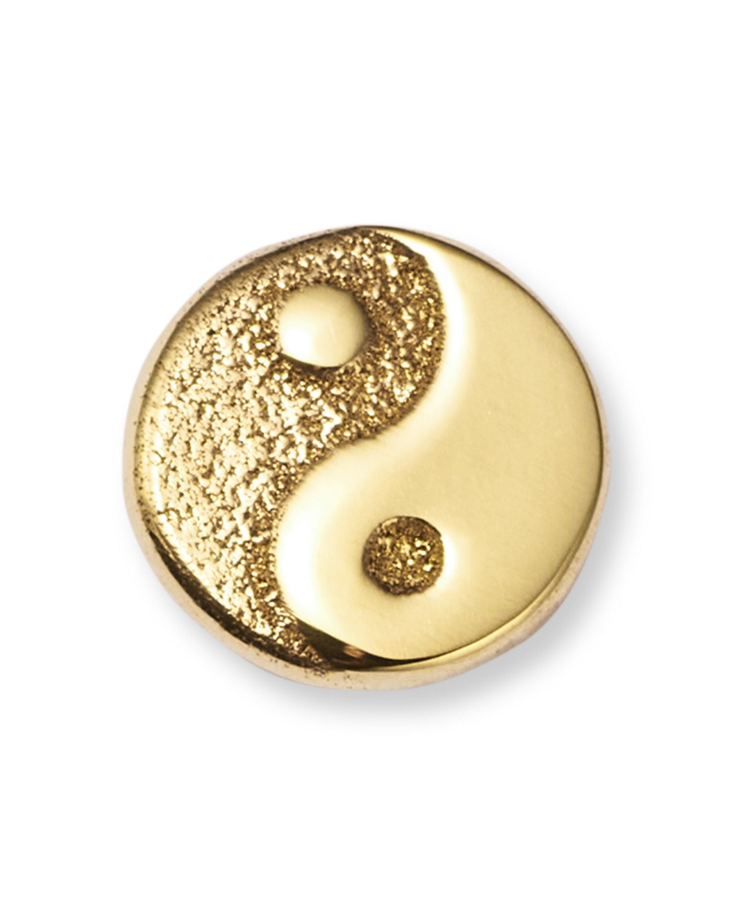 14K Yellow Gold Itty Bitty Symbols Single Yin Yang Earring