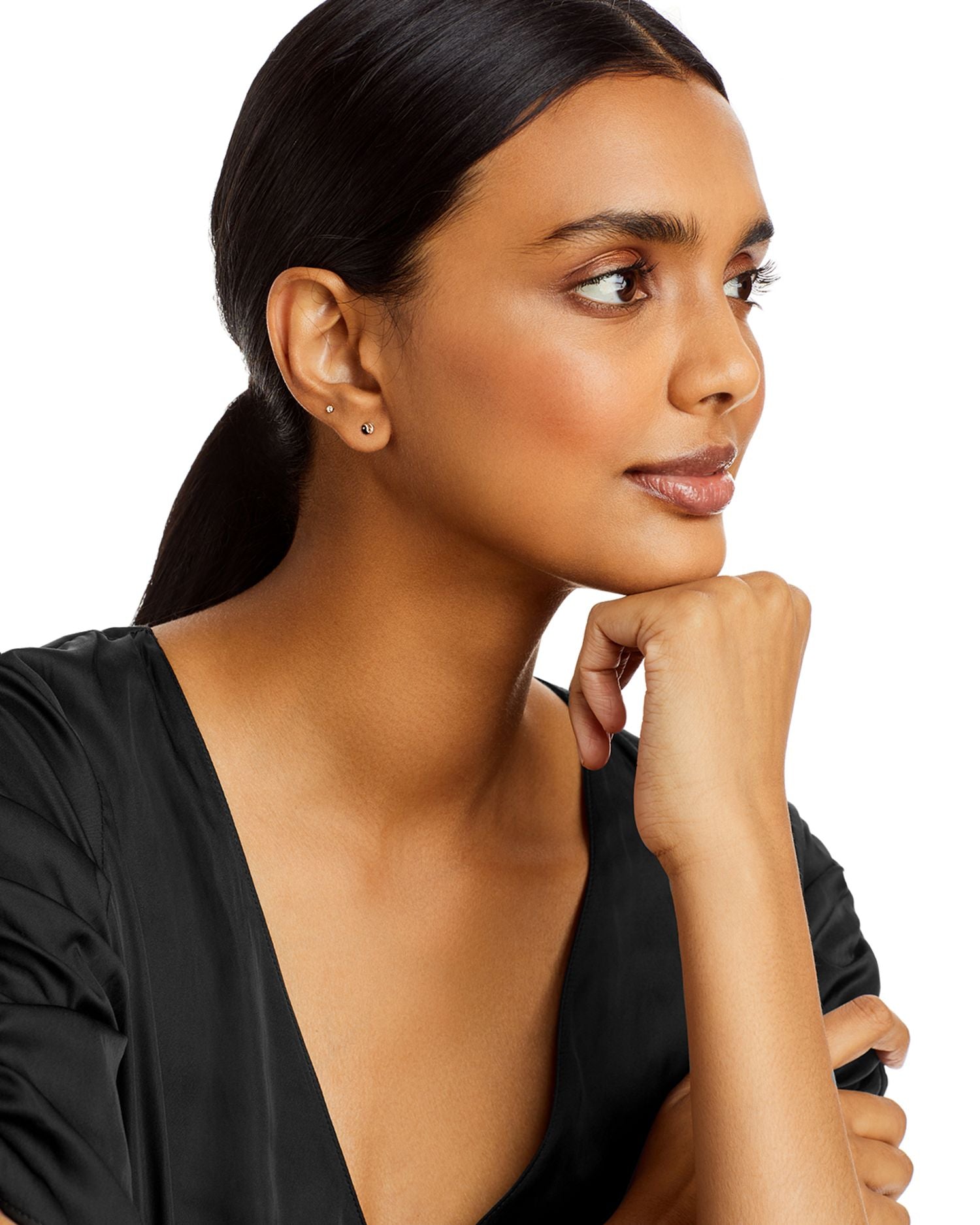 14K Yellow Gold Itty Bitty Symbols Single Yin Yang Earring