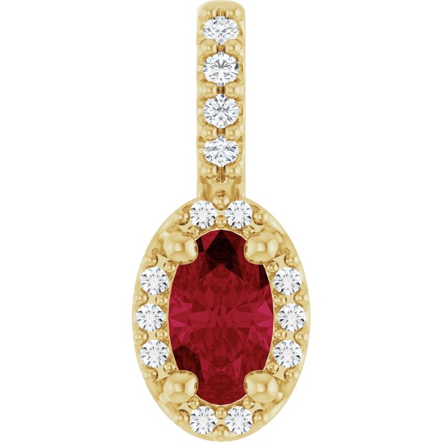 0.04Ct Lab-grown and Natural Diamond Halo Pendant in 14K Rose Gold