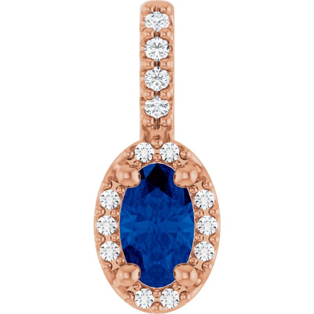 0.04Ct Lab-grown and Natural Diamond Halo Pendant in 14K Rose Gold