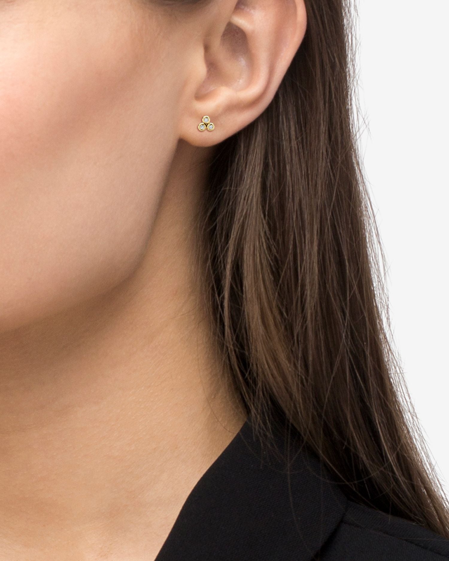 18K Gold KSL Diamond Triangle Stud Earrings