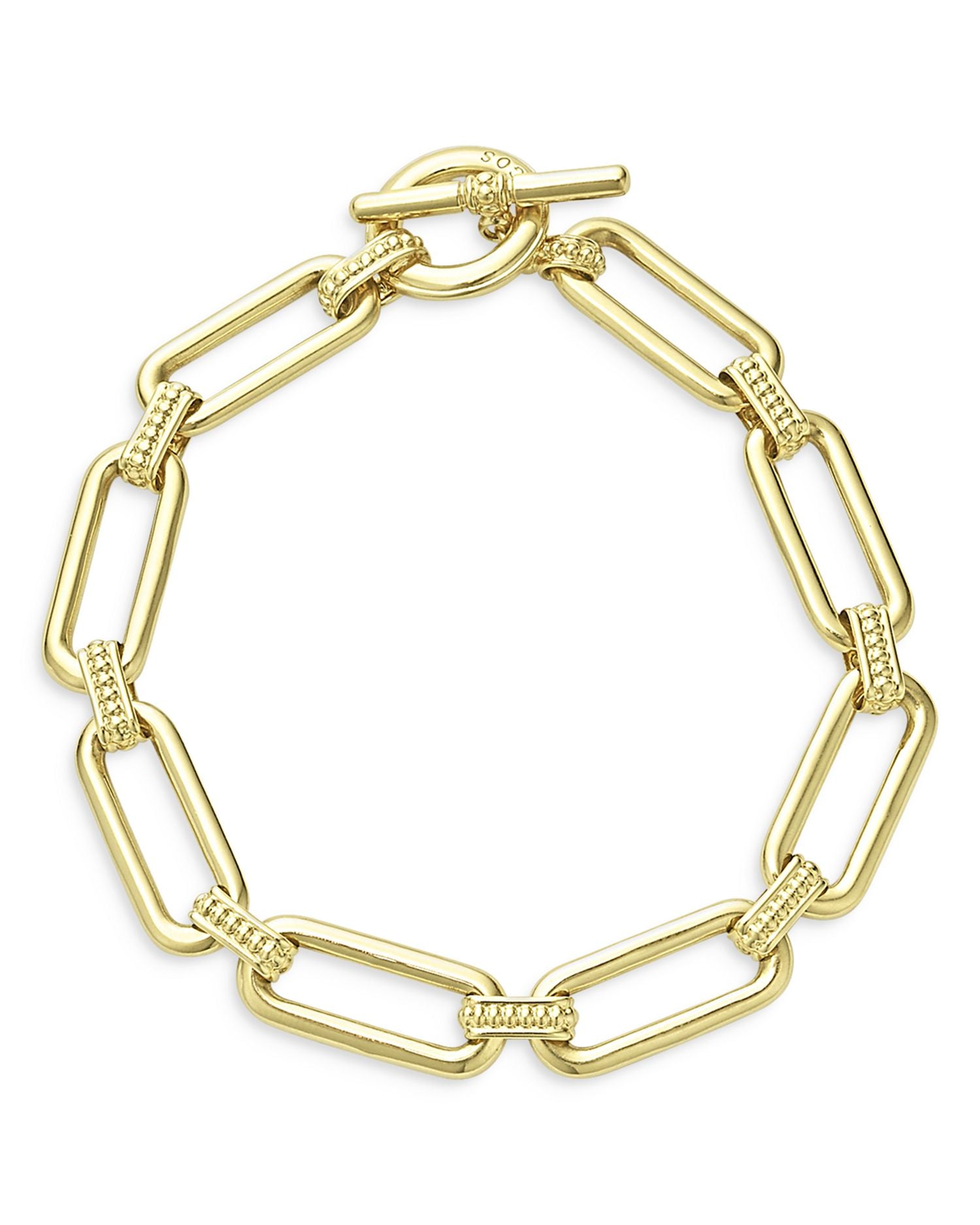 18K Yellow Gold Signature Caviar Link Bracelet