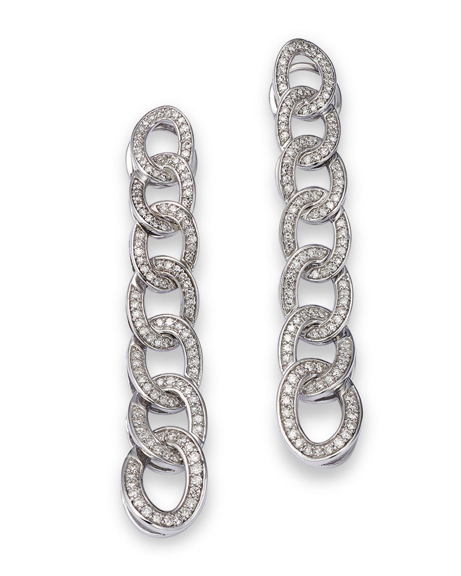 Diamond Chain Link Drop Earrings in 14K White Gold, 1.0 ct. t.w. - Exclusive