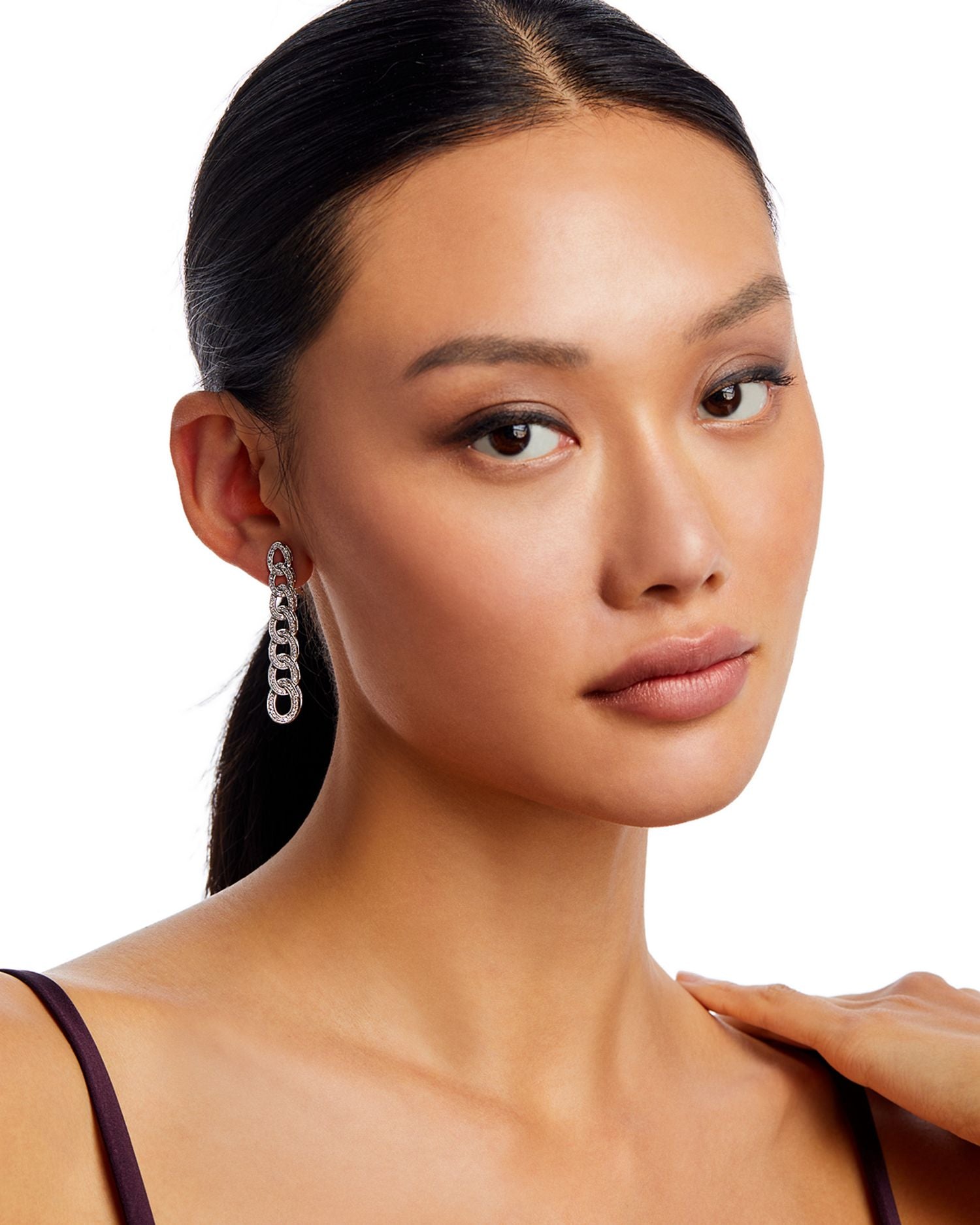 Diamond Chain Link Drop Earrings in 14K White Gold, 1.0 ct. t.w. - Exclusive