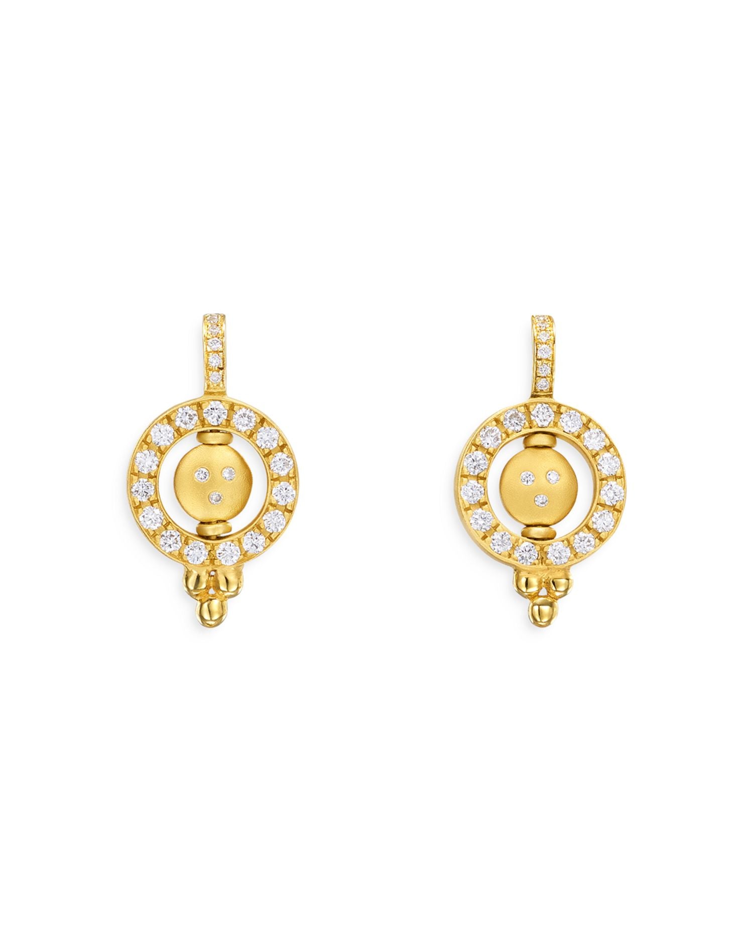 18K Yellow Gold Diamond Orbit Drop Earrings