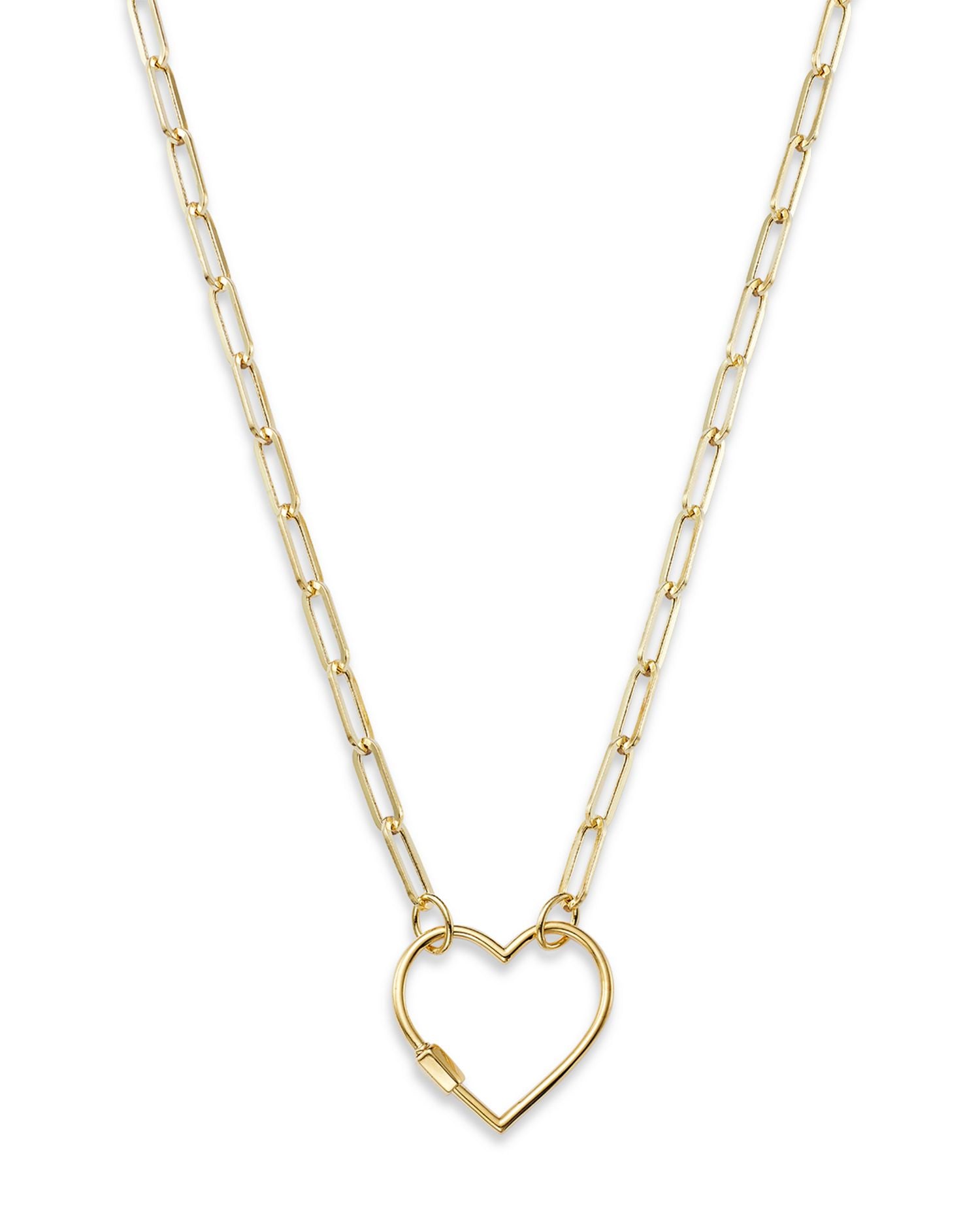 Open Heart Clasp Pendant Necklace in 14K Yellow Gold, 18' - Exclusive