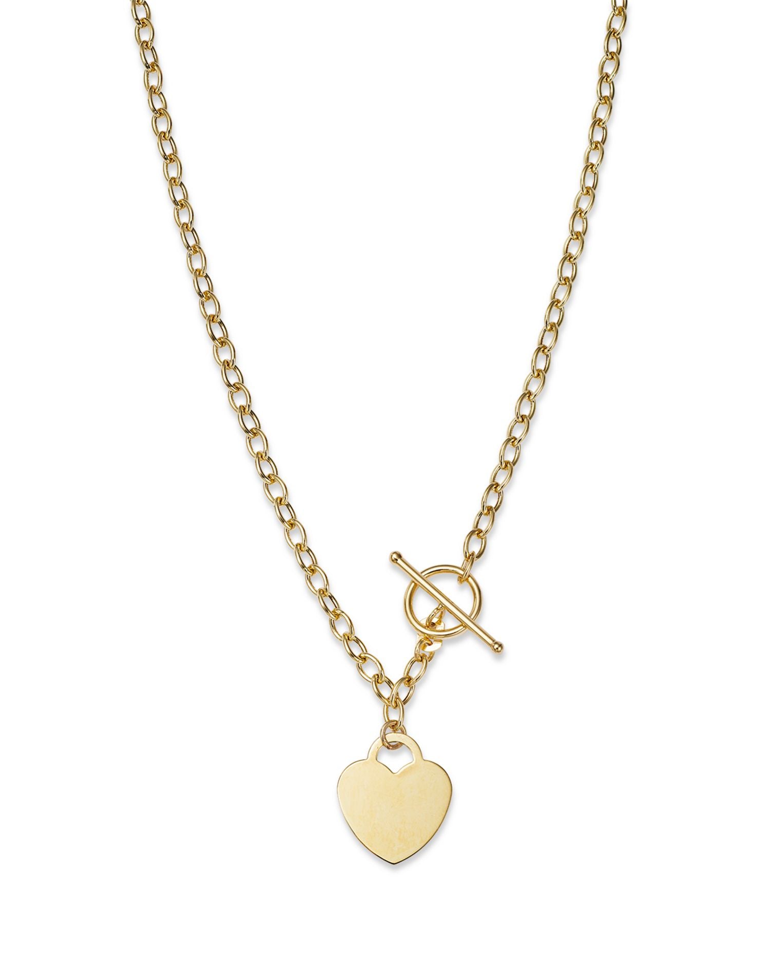 Polished Heart Toggle Necklace in 14K Yellow Gold, 17' - Exclusive
