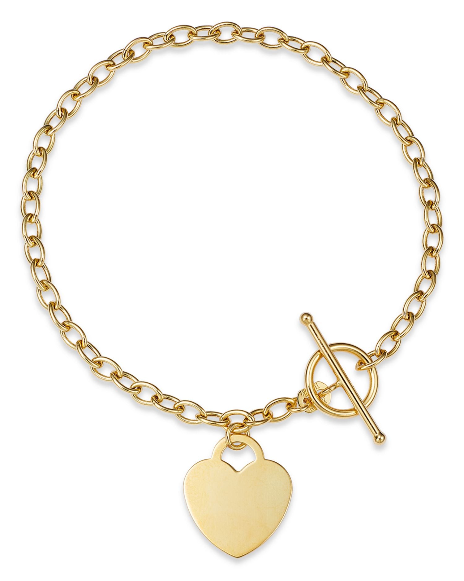 Polished Heart Toggle Bracelet in 14K Yellow Gold - Exclusive