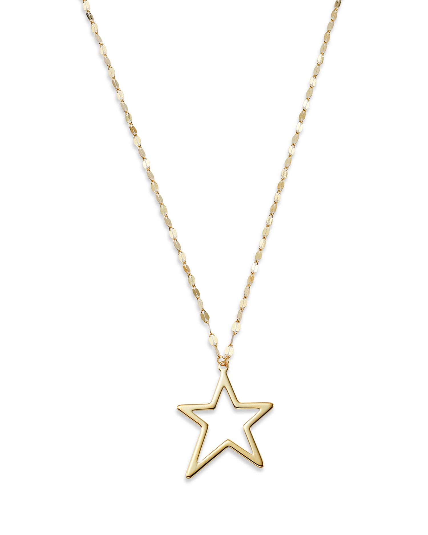 Open Star Pendant Necklace in 14K Yellow Gold, 18' - Exclusive