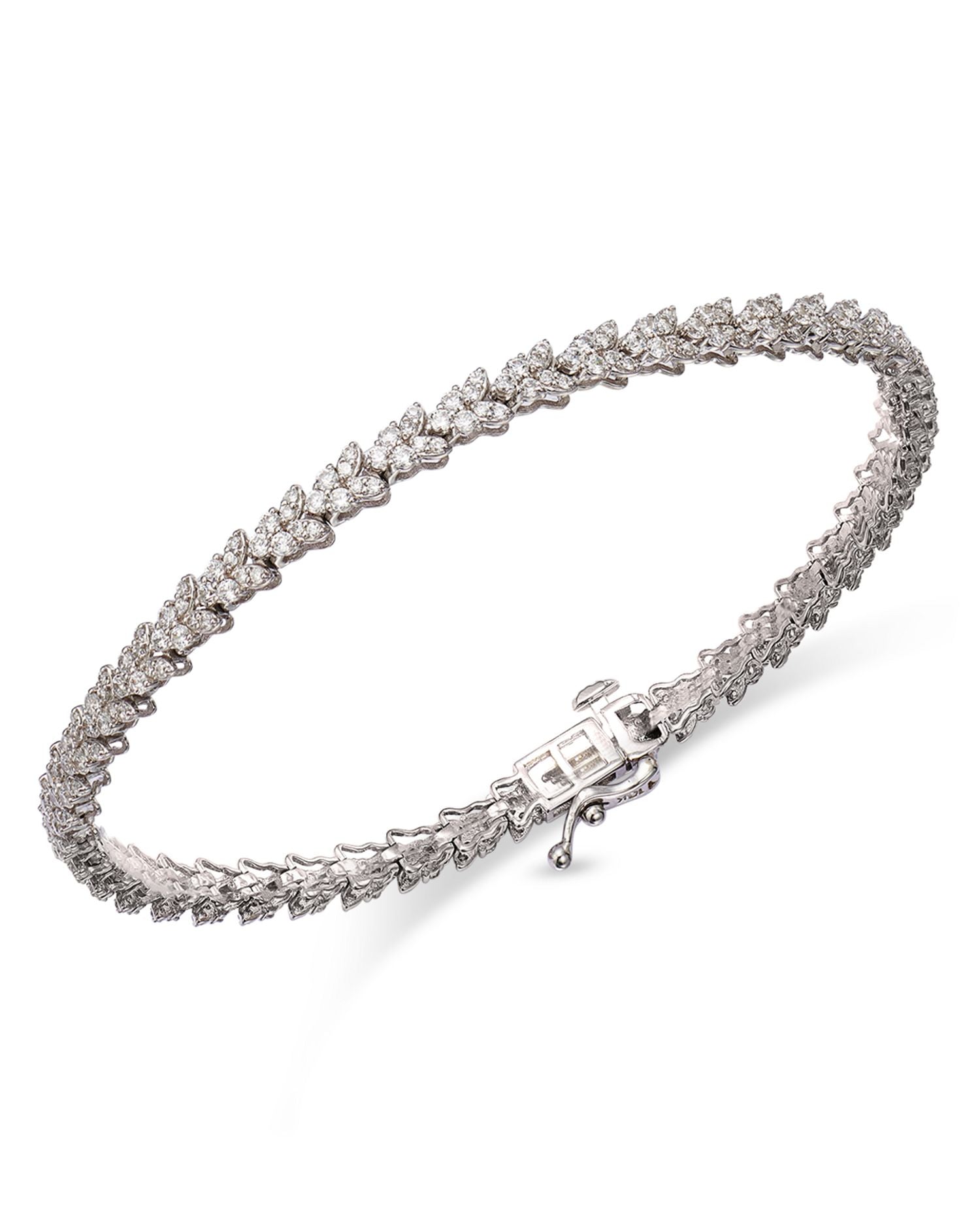 Diamond Butterfly Cluster Tennis Bracelet in 14K White Gold, 2.0 ct. t.w. - Exclusive