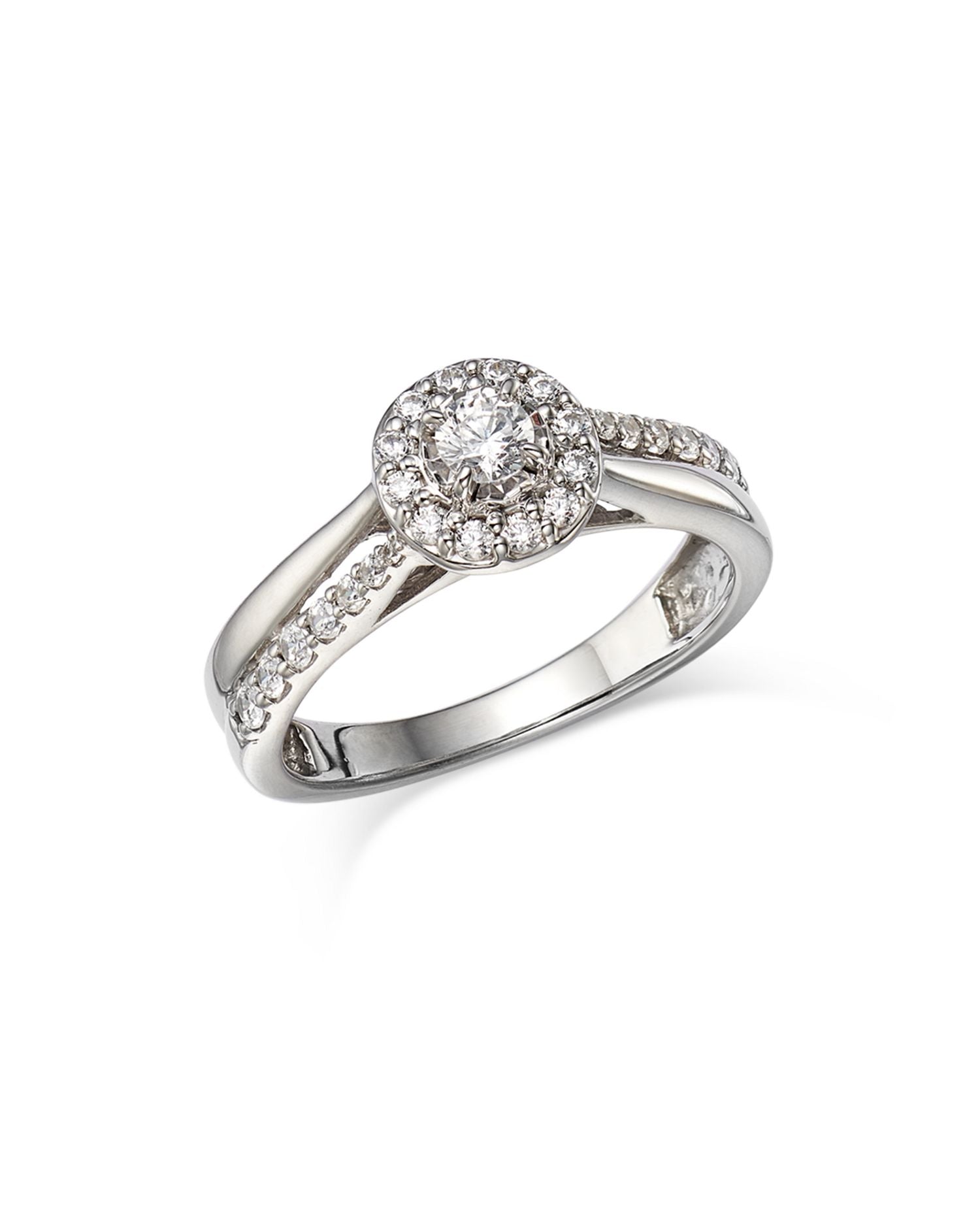 Diamond Halo Ring in 14K White Gold, 0.50 ct. t.w. - Exclusive