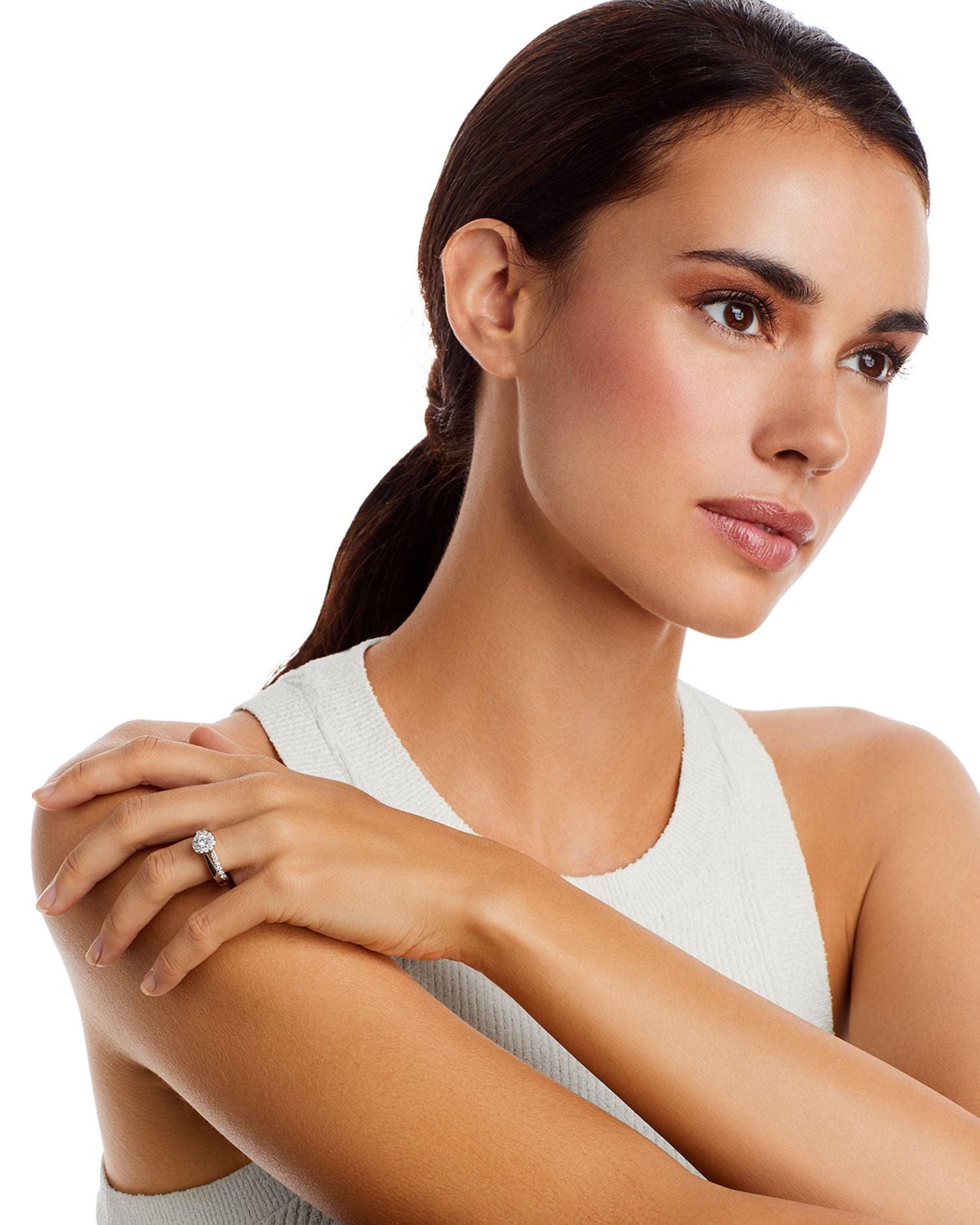Diamond Halo Ring in 14K White Gold, 0.50 ct. t.w. - Exclusive
