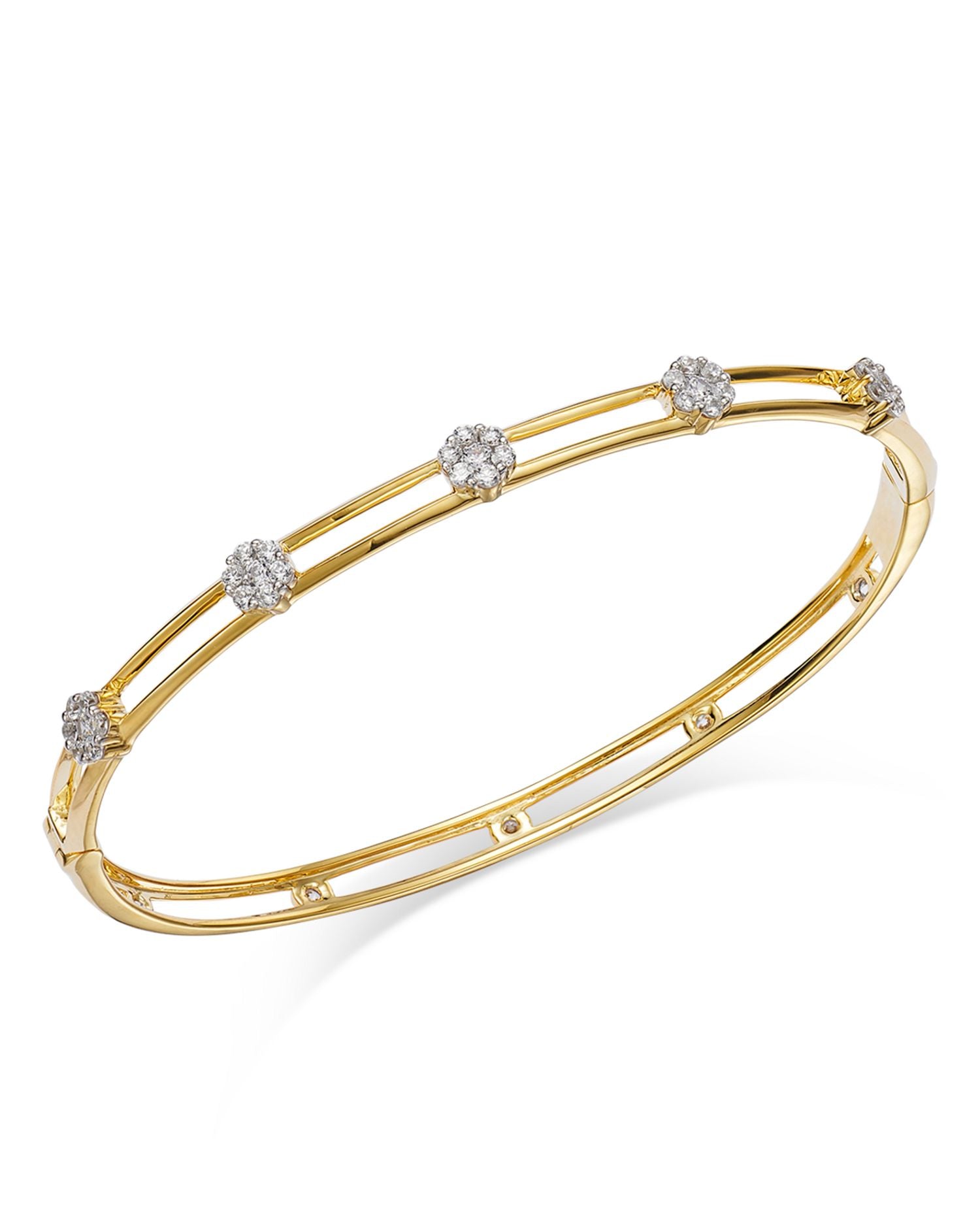 Diamond Bezel Bangle Bracelet in 14K Yellow Gold, 0.95 ct. t.w. - Exclusive