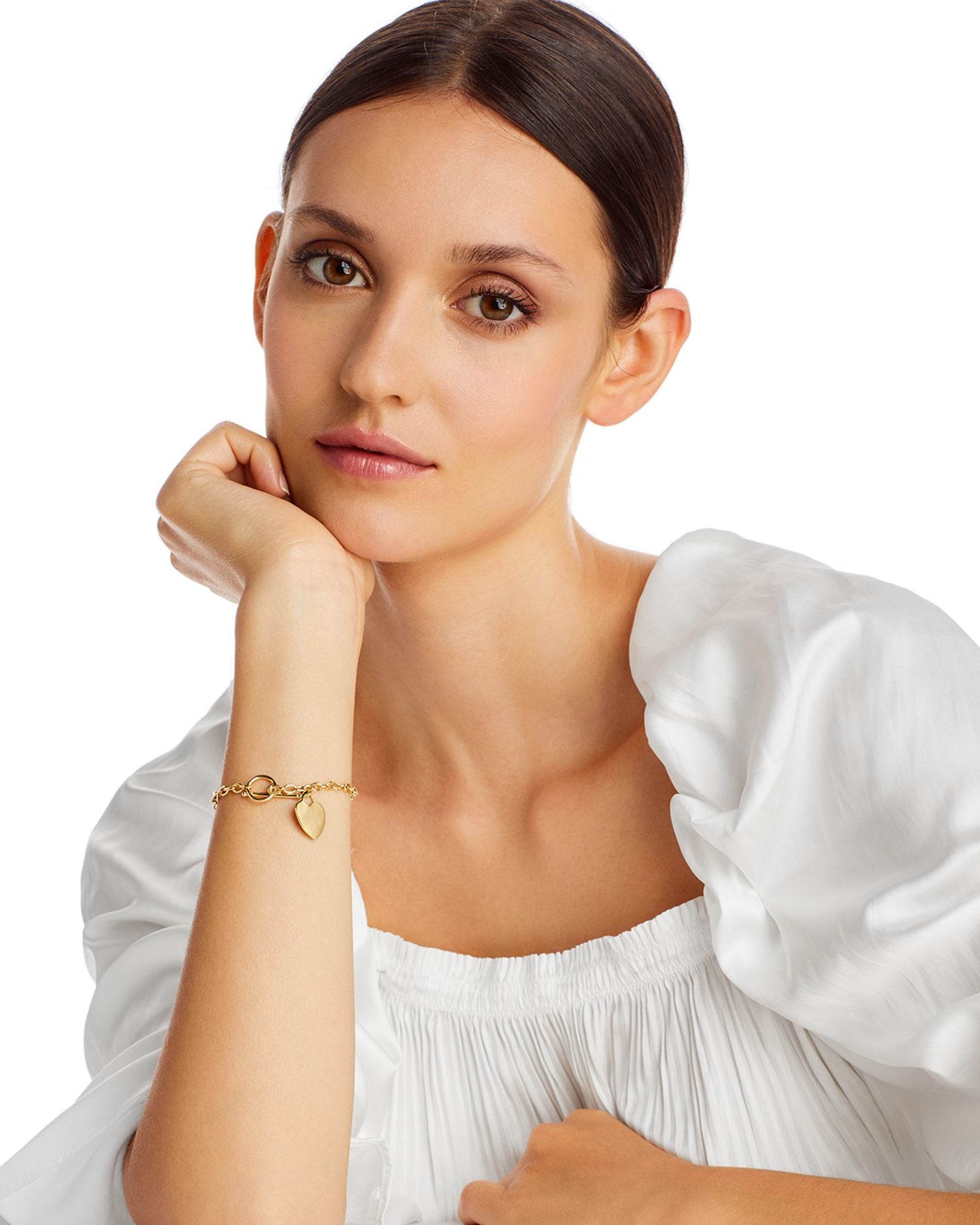 Polished Heart Toggle Bracelet in 14K Yellow Gold - Exclusive