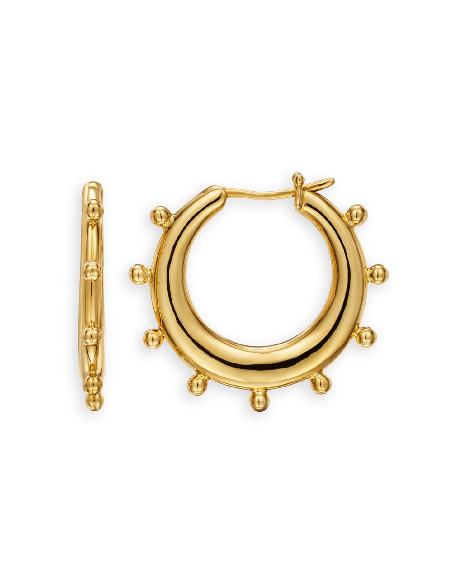 18K Yellow Gold Classic Medium Yoga Hoop Earrings