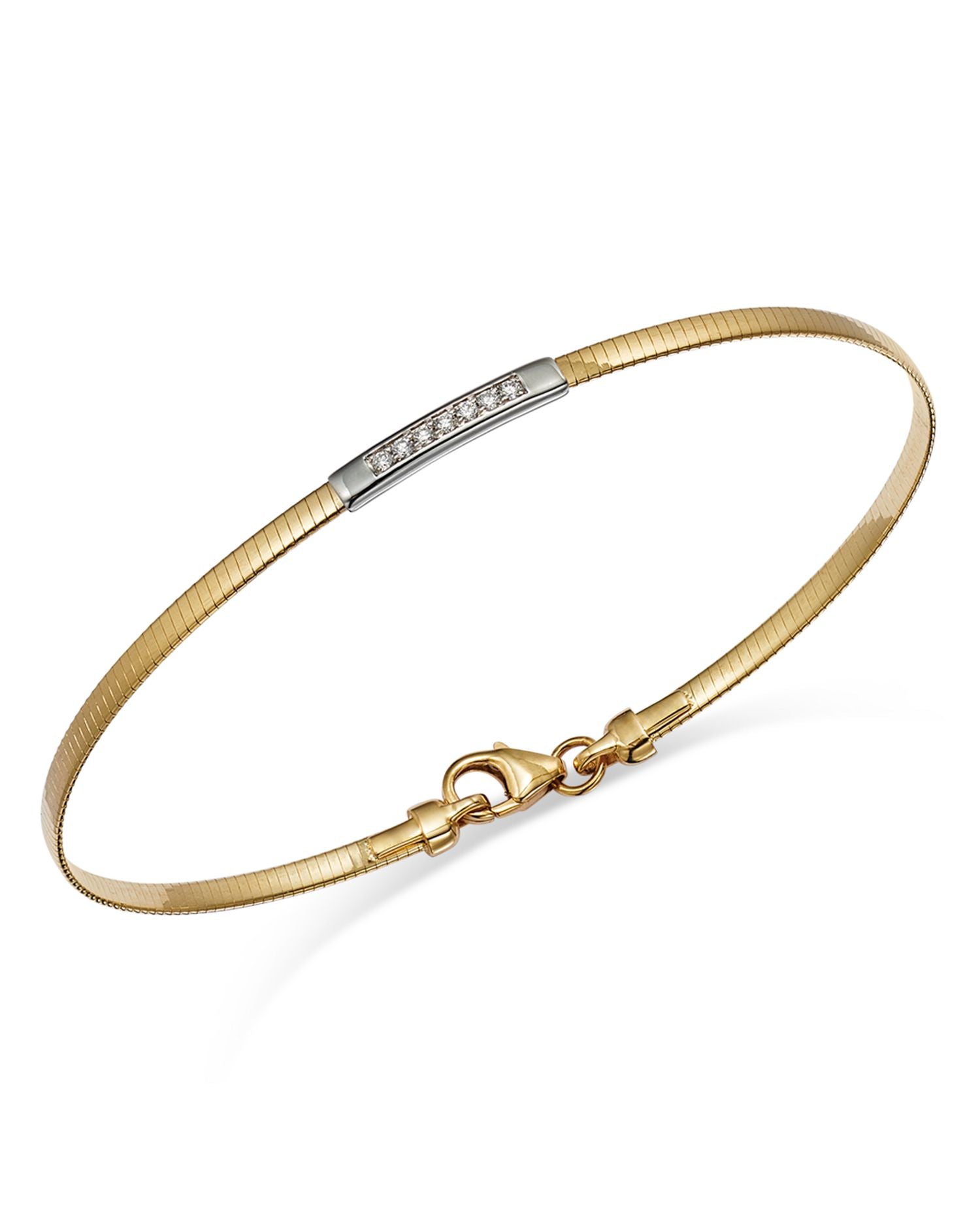 14K Yellow Gold Diamond Omega Link Bracelet