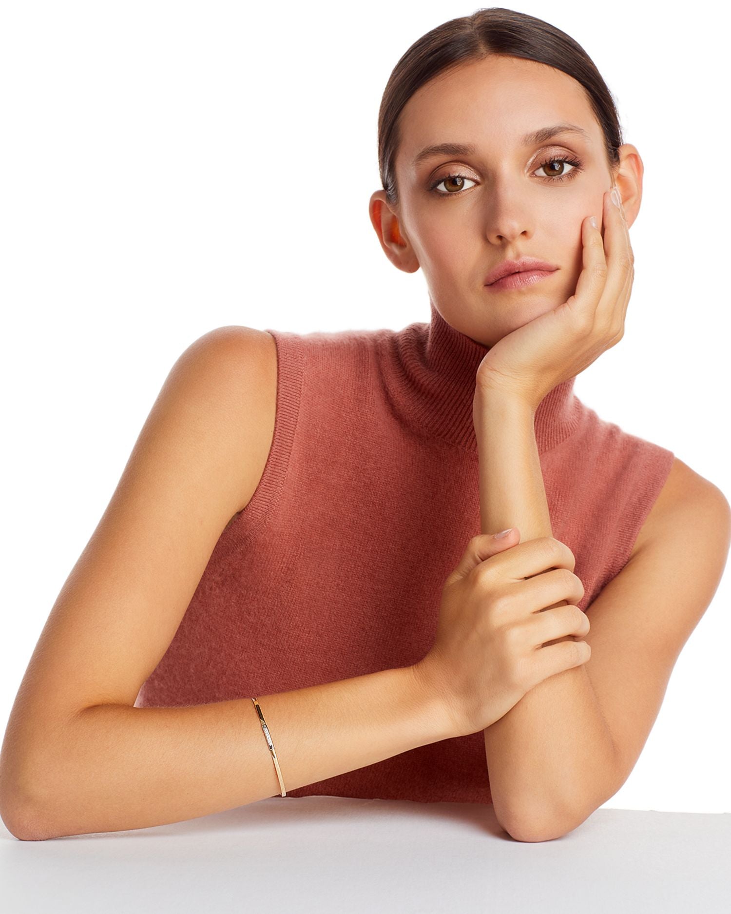 14K Yellow Gold Diamond Omega Link Bracelet