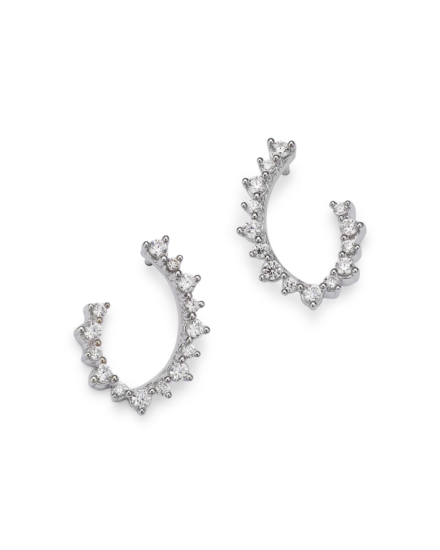 Diamond Hoop Earrings in 14K White Gold, 0.50 ct. t.w. - Exclusive