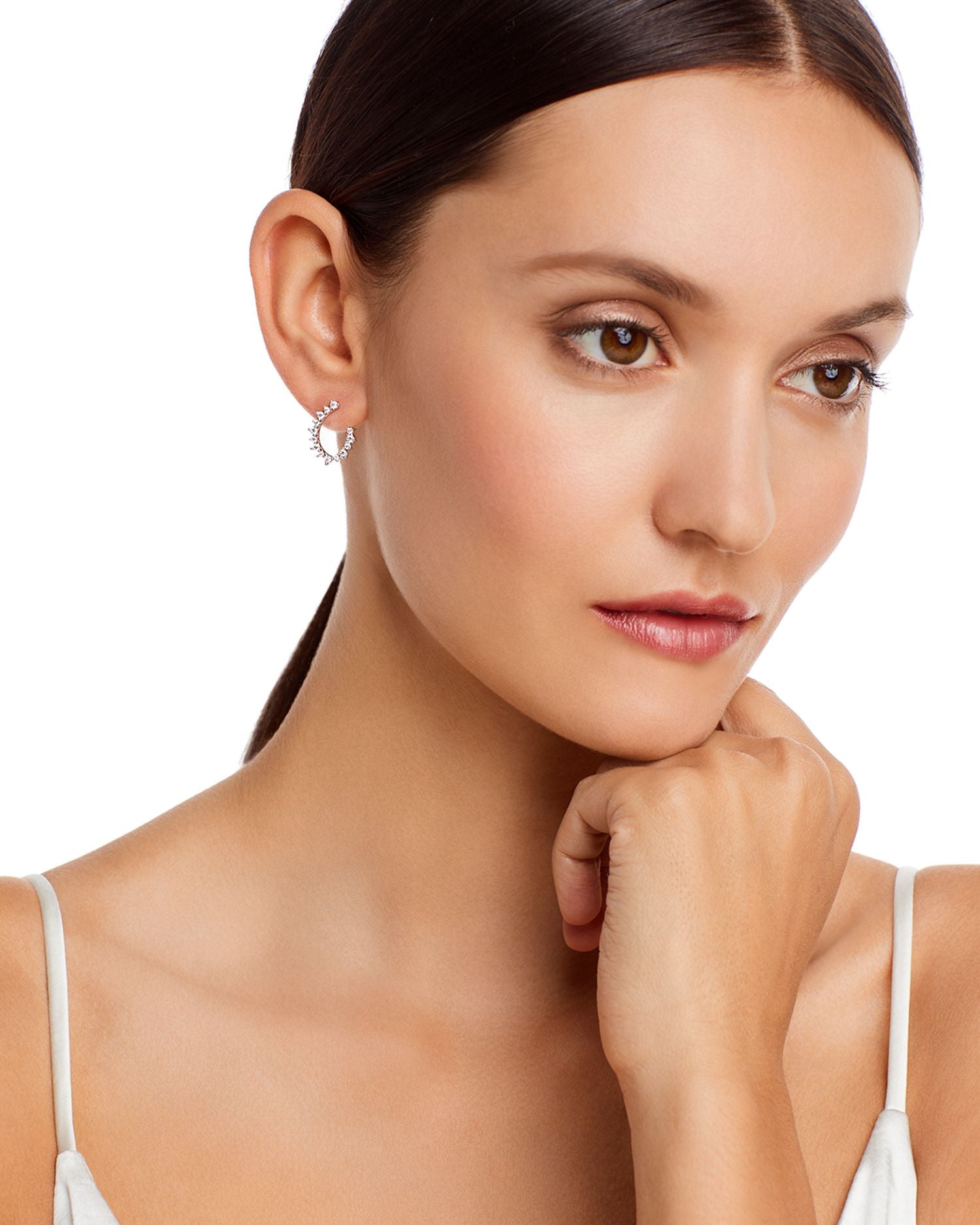 Diamond Hoop Earrings in 14K White Gold, 0.50 ct. t.w. - Exclusive