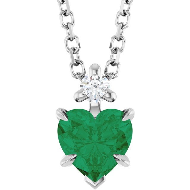 0.03Ct Emerald-Cut Lab-grown and Natural Diamond Necklace in 14K Yellow Gold