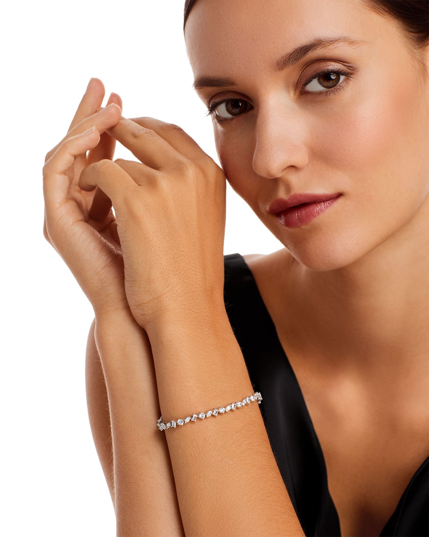 Diamond Multi Cut Tennis Bracelet in 14K White Gold, 5.0 ct. t.w. - Exclusive